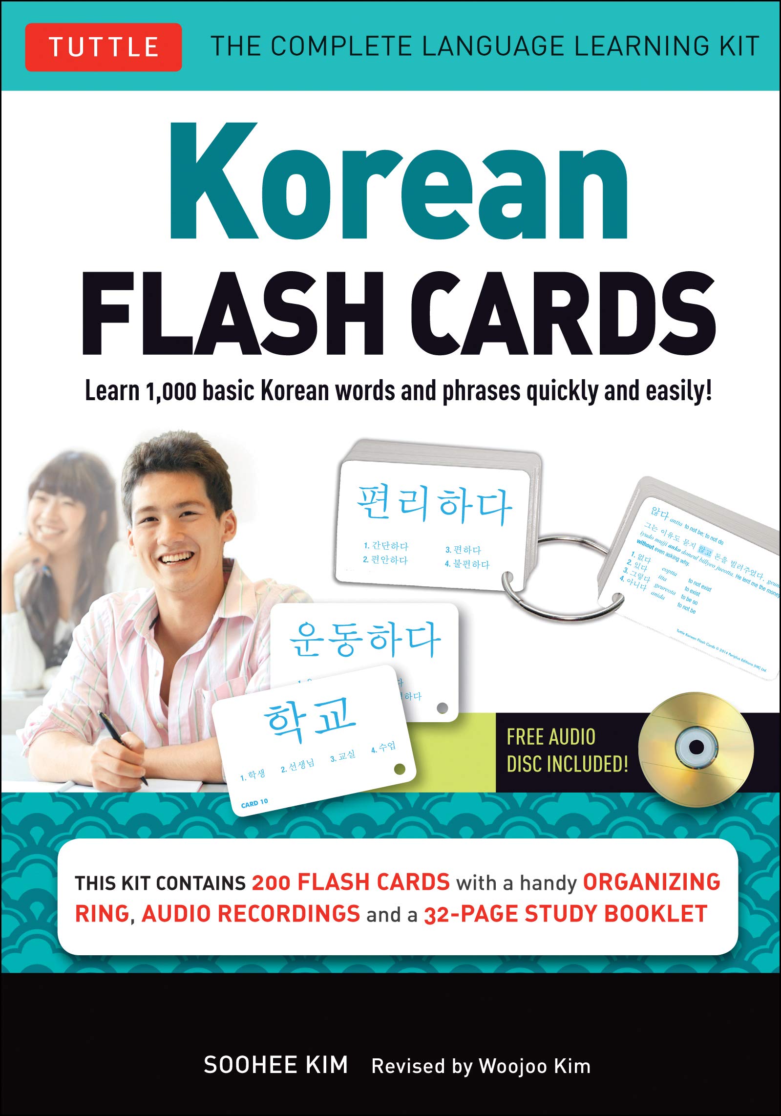 Korean Flash Cards Kit: Learn 1,000 Basic Korean Words and Phrases Quickly and Easily! (Hangul & Romanized Forms) (Audio-CD Included)