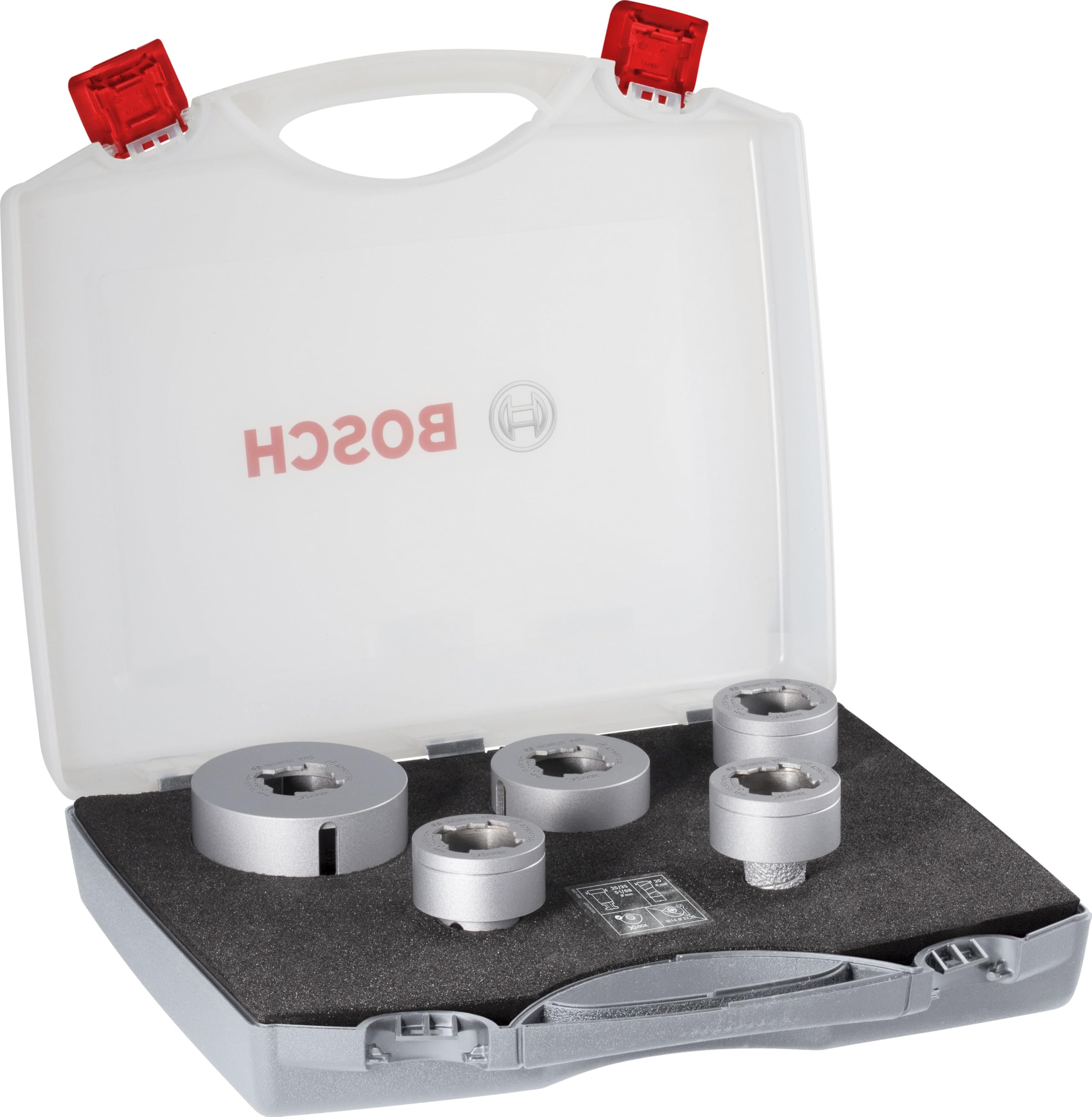 Bosch 1x PRO Multi Material diamantboorkronen voor droog gebruik voor asgat 22,23 en kleine haakse slijpers (voor Tegels, Harde tegels, 55 mm, Professional Accessoires Kleine haakse slijper