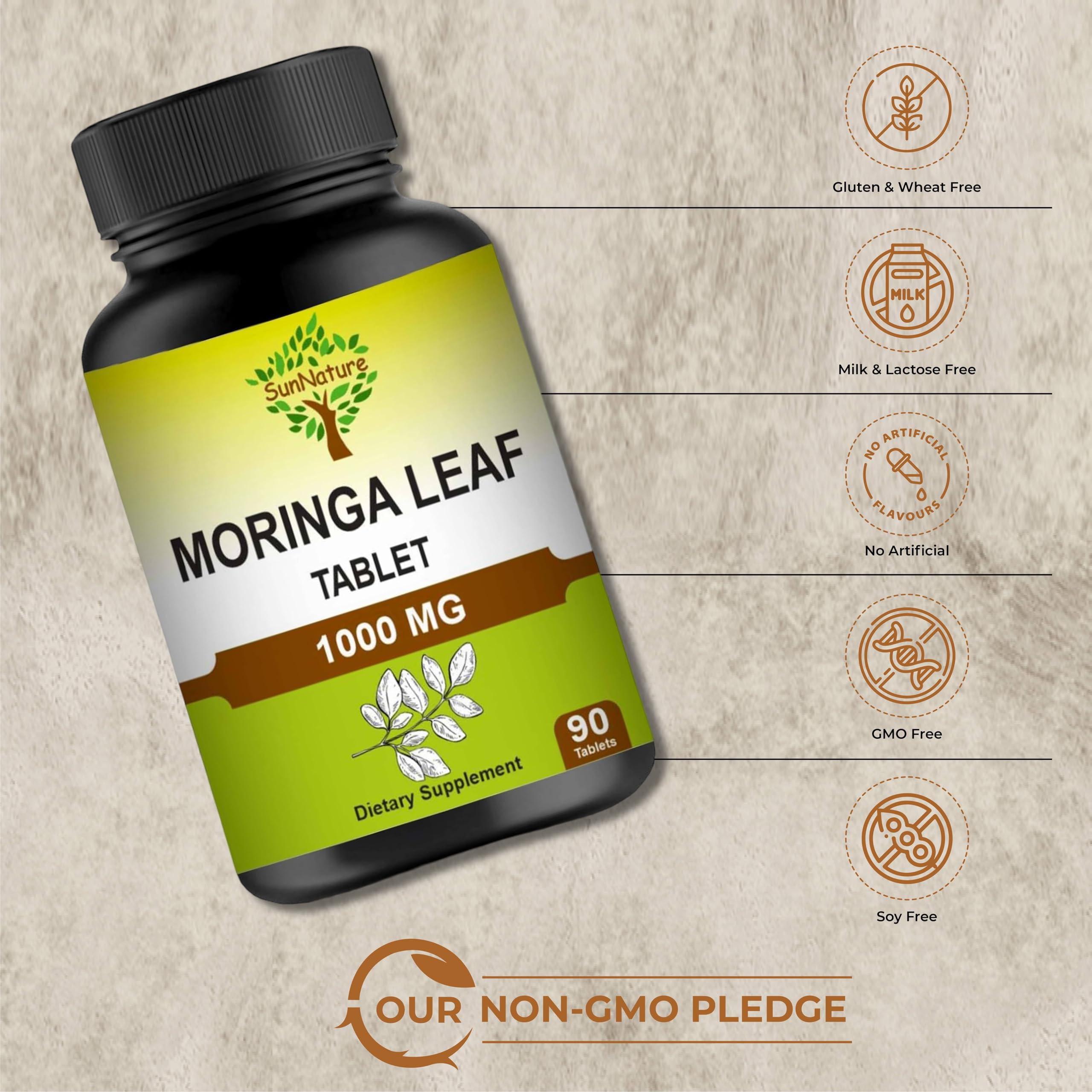 1000 mg Moringa Leaf Tablets | 100% Pure Oleifera Leaf for Men & Women | Moringa Supplement for Energy, Immunity & Joint Health | Non-GMO, Gluten Free | 90 Tablets, 45 Days Supply — Amazon image 6