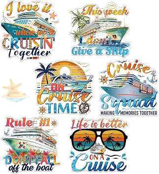 Family Cruise Door Decorations Magnetic - Wxiben 6PCS Sea Navigation Cruise Door Ship Decorations Magnets Large Vacation Cruise Door Magnets Stickers for Family Holiday Carnival Party Cabin Decor