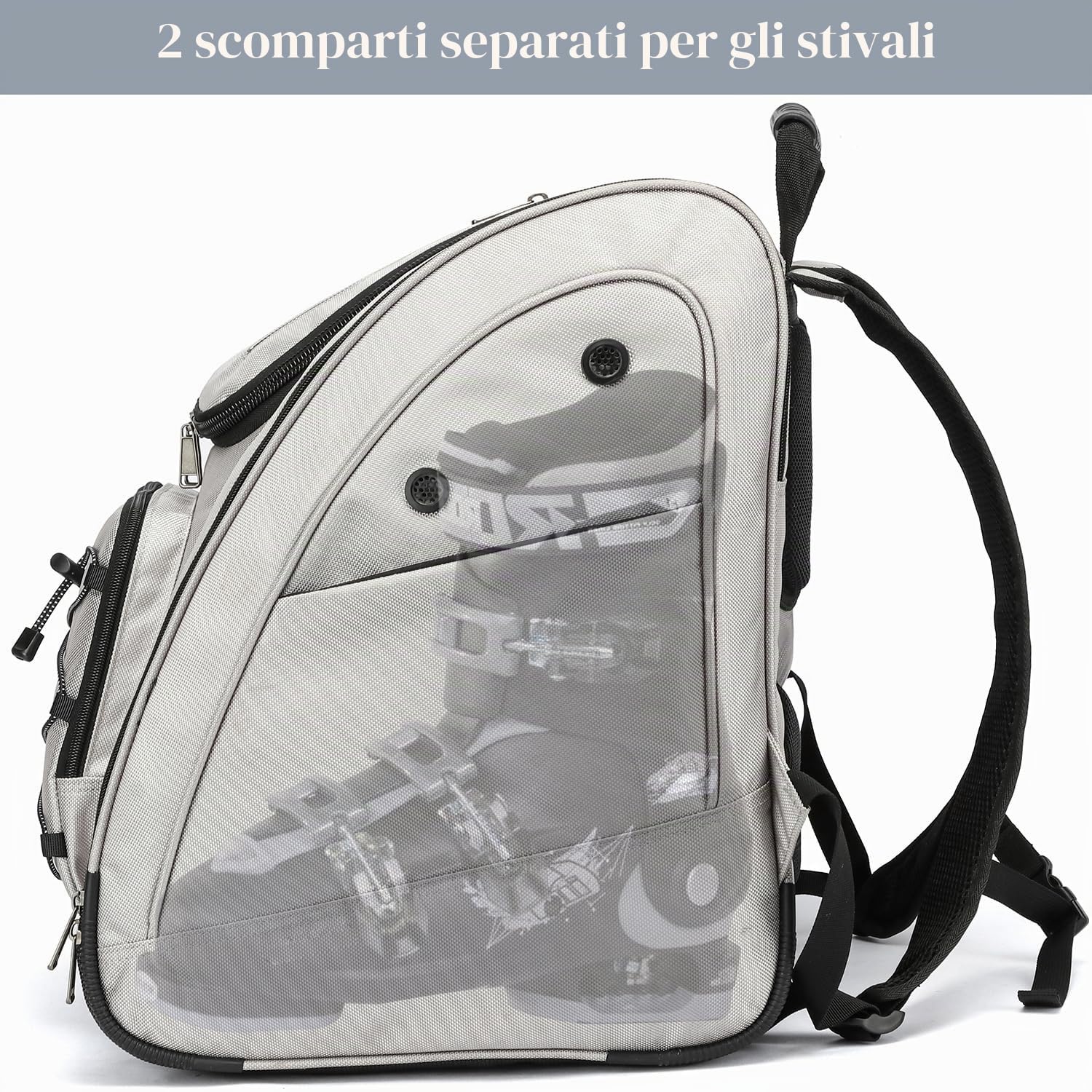 Zaino per scarponi da sci da uomo o donna, 50 l, per scarponi da snowboard, da viaggio, per bambini, attrezzatura per skate, caschi, occhiali, guanti, accessori da sci