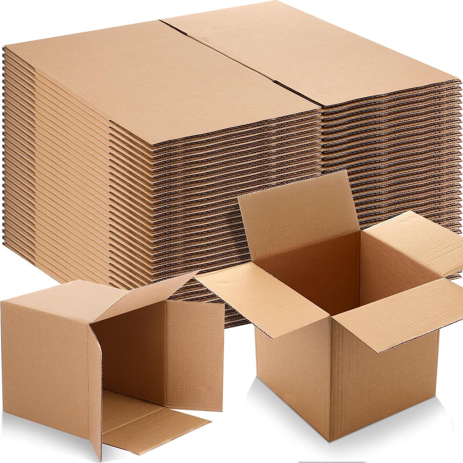 [12 Pack] Corrugated Mailer Boxes for Small Business, 20x20x20 CM (8x8x8 in) – 3 PLY Sturdy Cardboard Shipping Cartons, Moving & Packaging Supplies