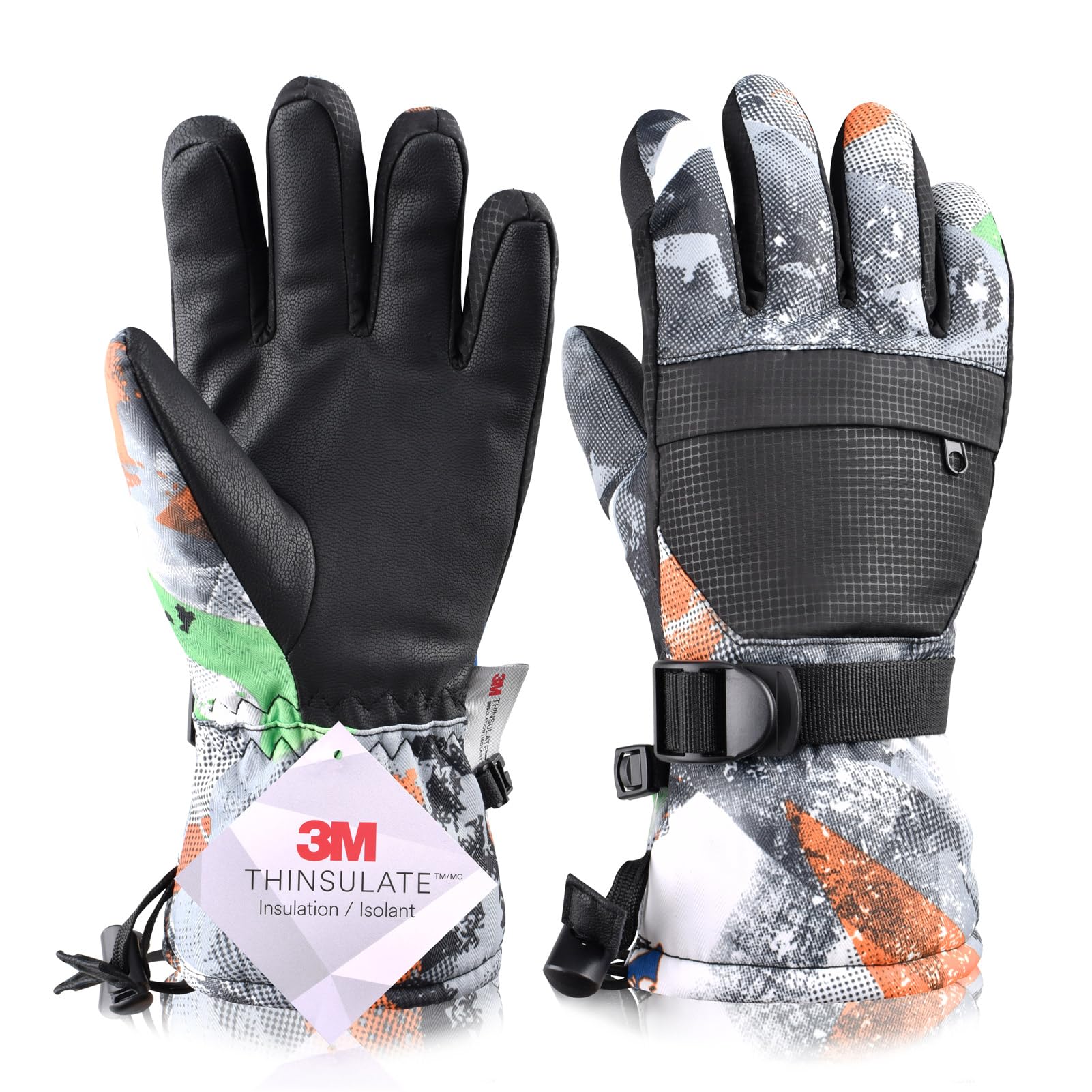 Azarxis Kids Ski Gloves Winter Warm Snow Glove for Boys Girls Cycling Snowboarding Skating