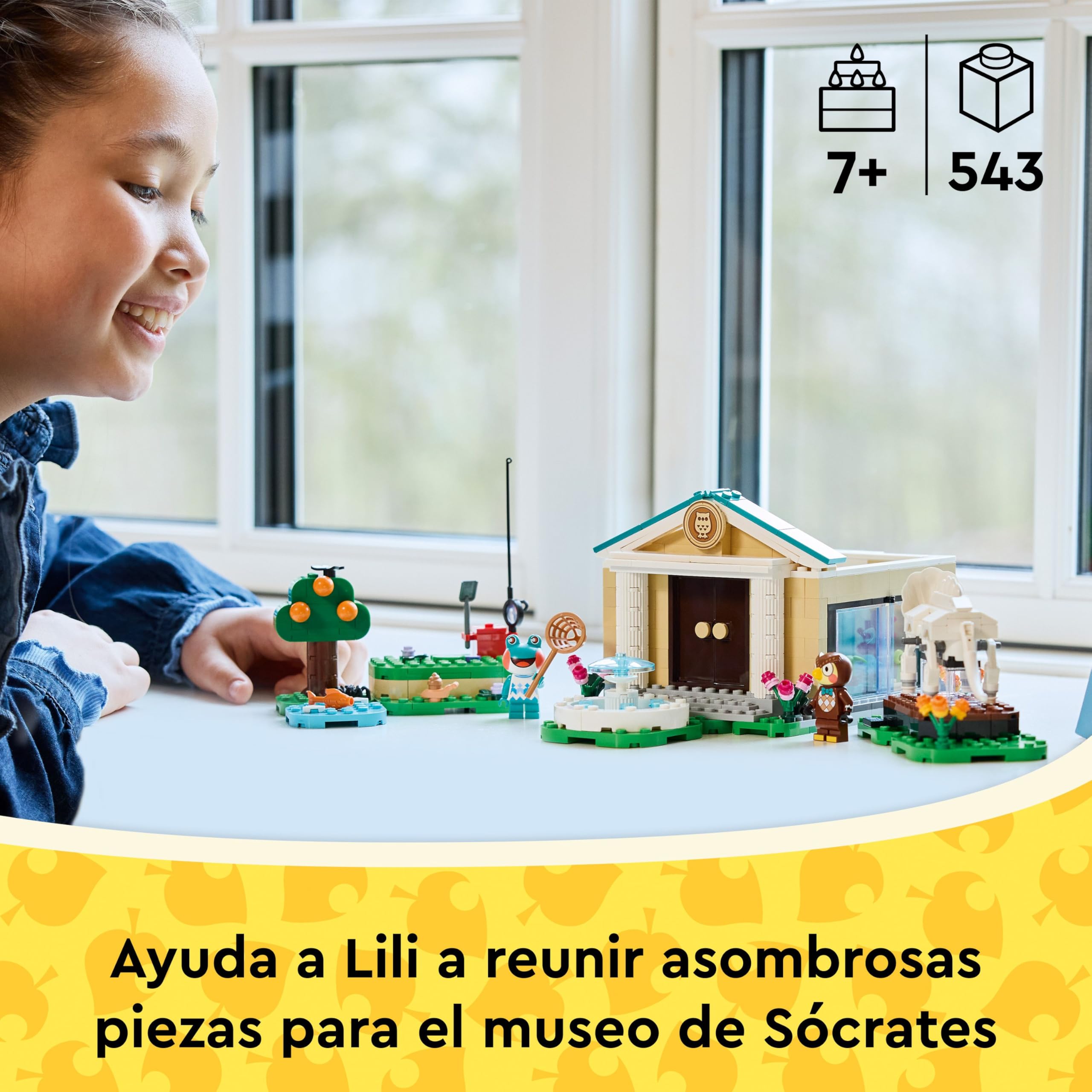 LEGO Animal Crossing La Colección del Museo de Sócrates - Juego Interactivo con Minifiguras de Sócrates y Lili - Fósiles de Dinosaurios de Juguete - Regalo Gamer para Niñas y Niños de 7+ Años 77056