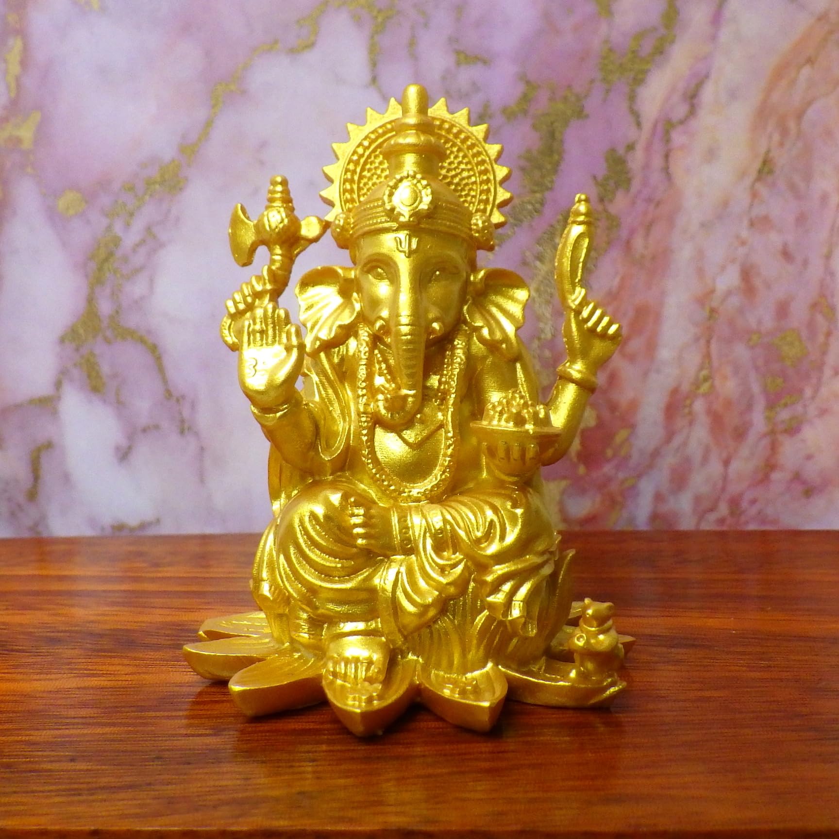 Amazon.co.jp: ガネーシャ象 置物 樹脂製 ガネーシャ インドの神様 金