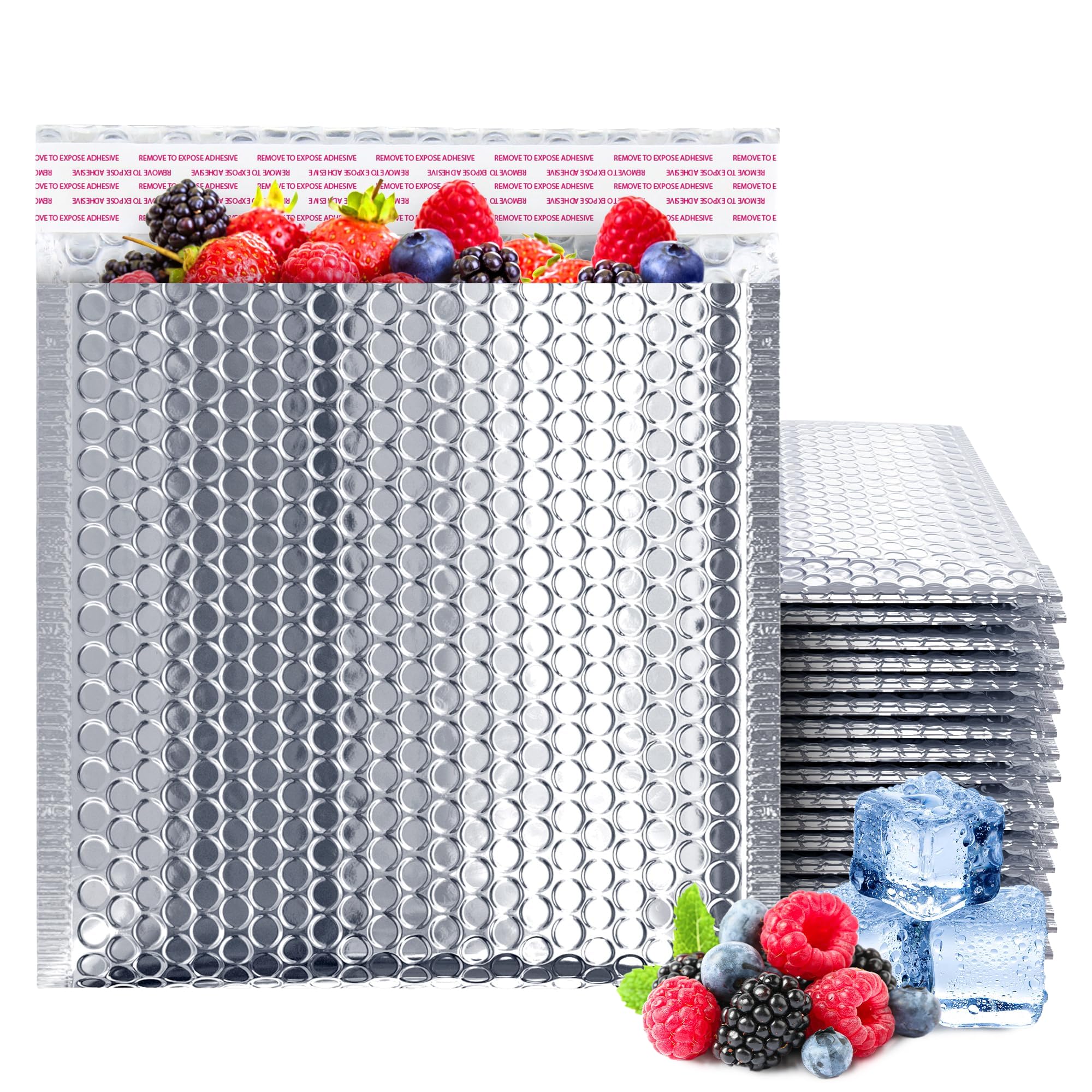 ABC PACK & SUPPLY Thermal Bubble Mailer, 10 x 10.5 Inch Metallic Foil Insulated Envelopes, 25 Pack Self Seal Waterproof Shipping Mailers