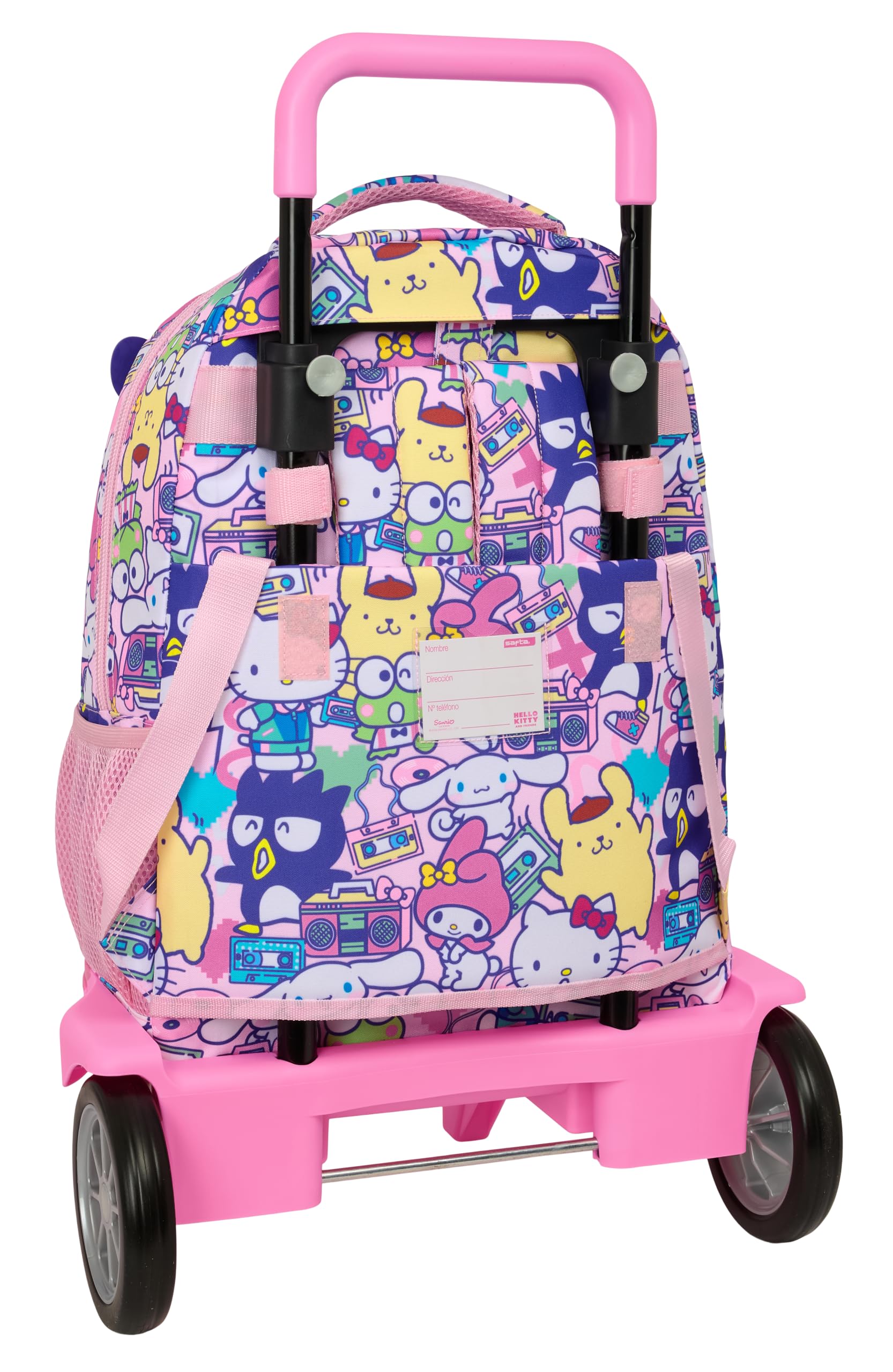 HELLO KITTY & FRIENDS - Mochila Grande con Ruedas, Compact Evolución, Extraíble, Ideal para Niños de Diferentes Edades, Cómoda y Versátil, Calidad y Resistencia, 33x22x45 cm