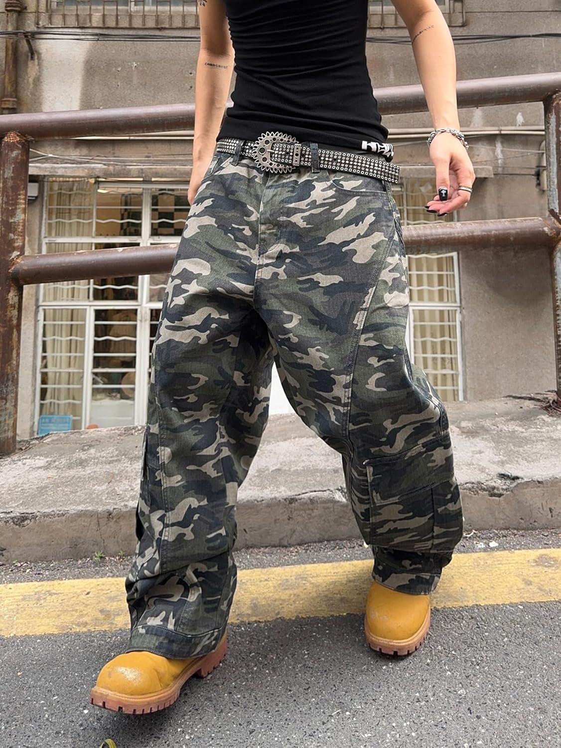 Men's Irregular Sutures Y2k Hip Hop Baggy Jeans Wide Leg Denim Pants Casual Loose Fit Trousers Streetwear - Image 3