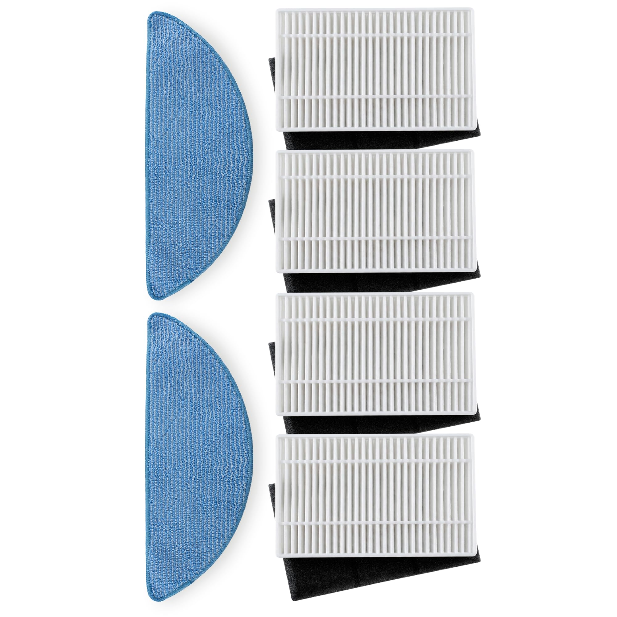 BAKUUM Maintenance Set for Conga Y50 | Conga Y50 X-Treme | Conga Y70. Composed of 4 High Performance Filters and 2 Scrubbing Mops.