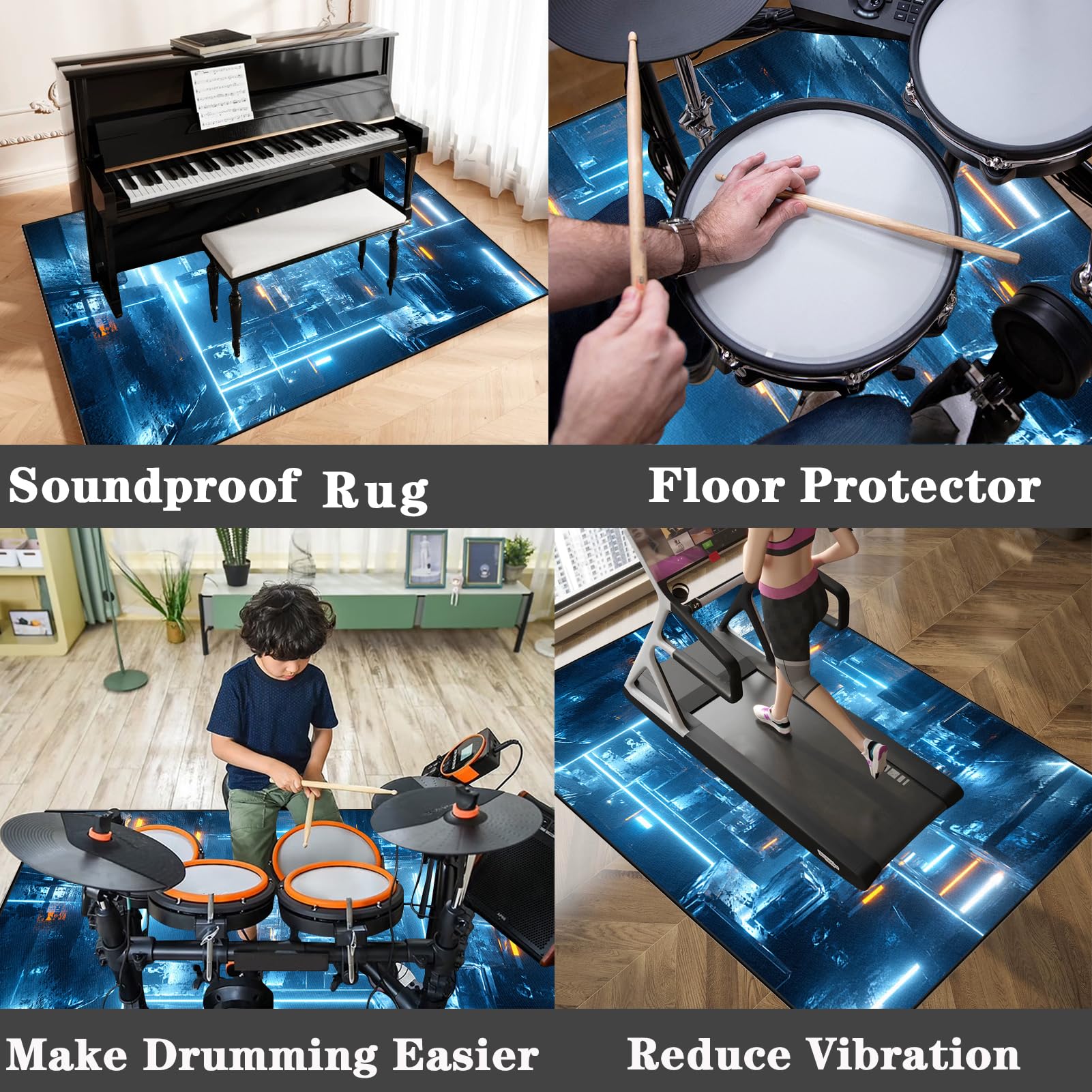Dywan bębnowy mata dźwiękoszczelna Tapis pour Batterie Acoustique 160 x 120