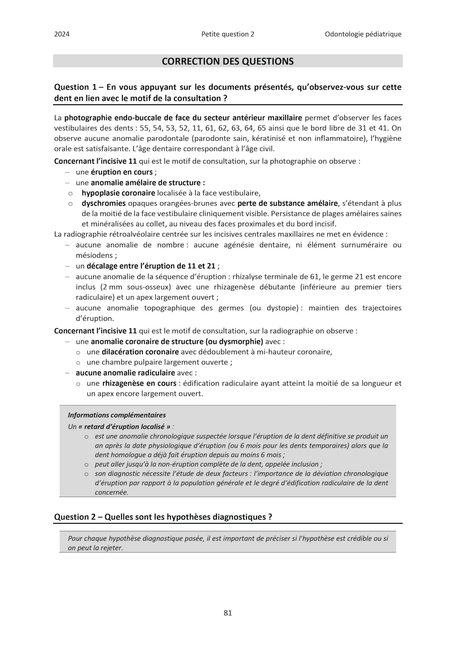 Annales corrigées de l'internat en odontologie 2023-2025