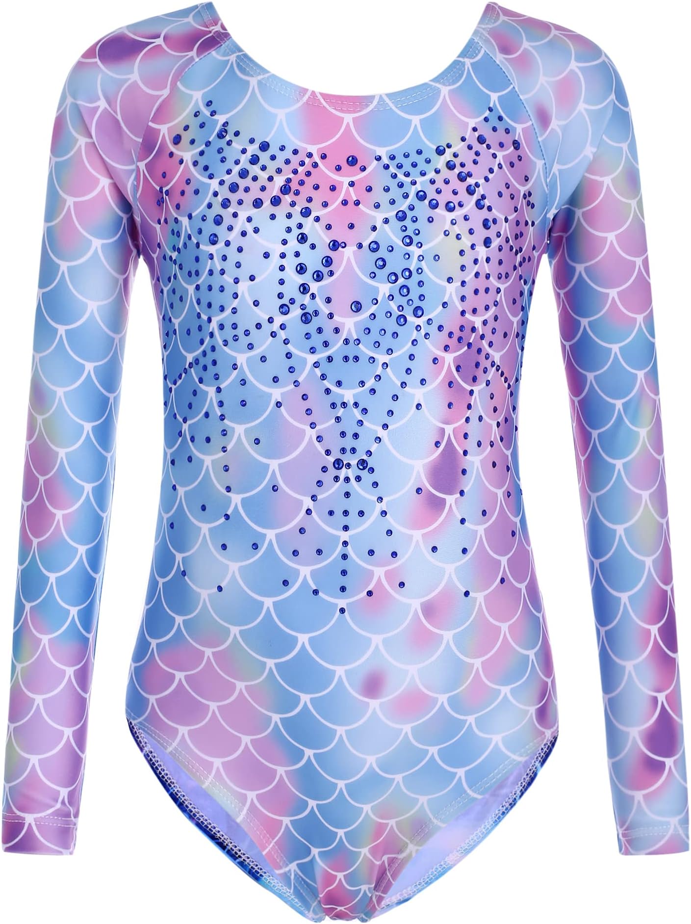 Zaclotre Kid Girls Gymnastic Leotard Long Sleeve Color Gradient Sparkly Ballet Dance One Piece Outfit