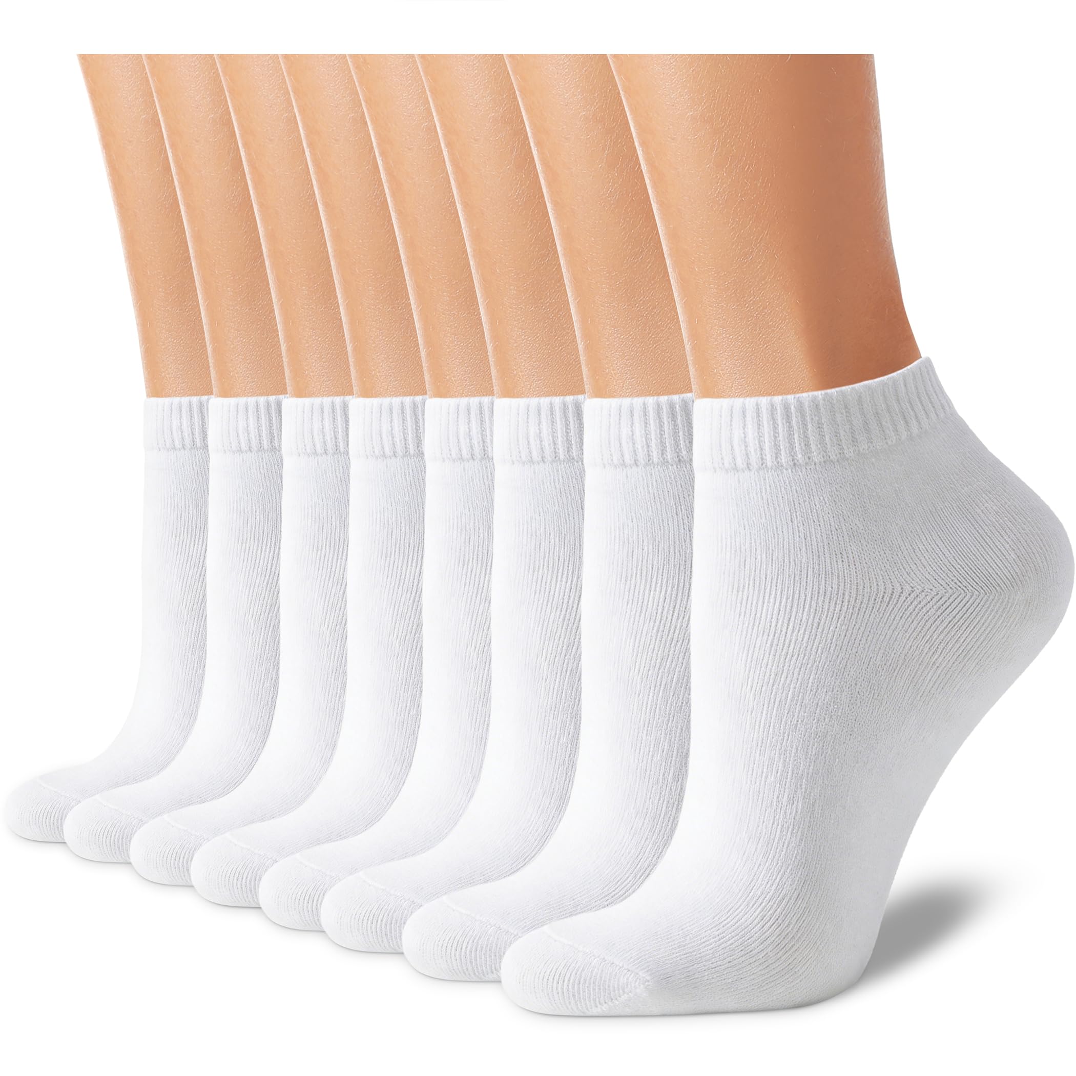 CHARKING 8 Pairs Ankle Socks for Women - Non Slip Cotton No Show Low Cut Casual Socks