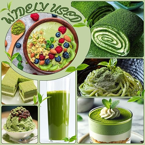 Miniatura 7 de Colorante alimentario verde para té verde matcha, polvo de té verde natural puro de 7.1 onzas, sin azúcar para café con leche, leche, hornear,