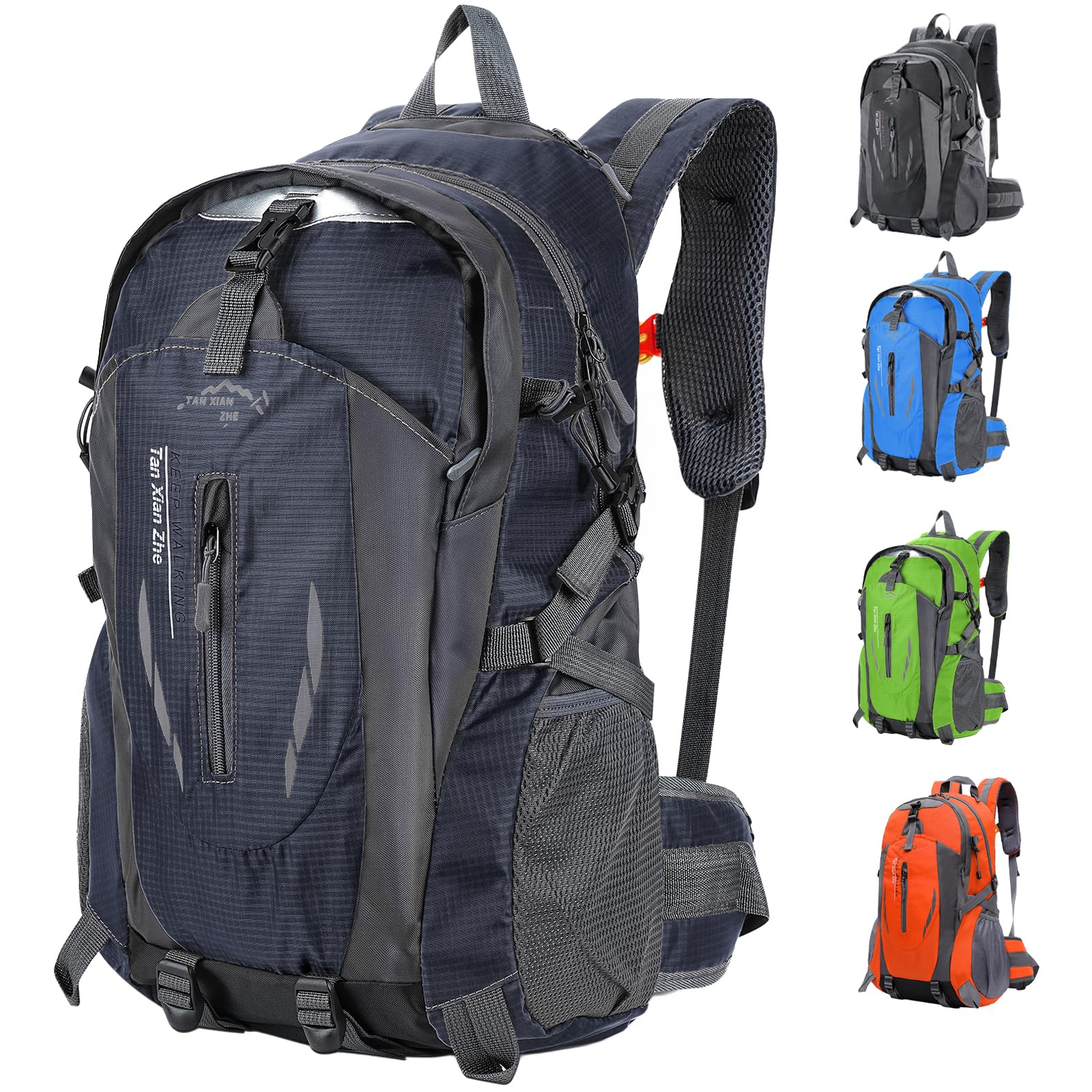 Achort 40L Hiking Backpack Lightweight Breathable Rucksack for Men Women Durable Water Resistant Daypack Travel Bag for Camping Cycling Skiing Climbing Trekking Mountaineer Outdoor Sports