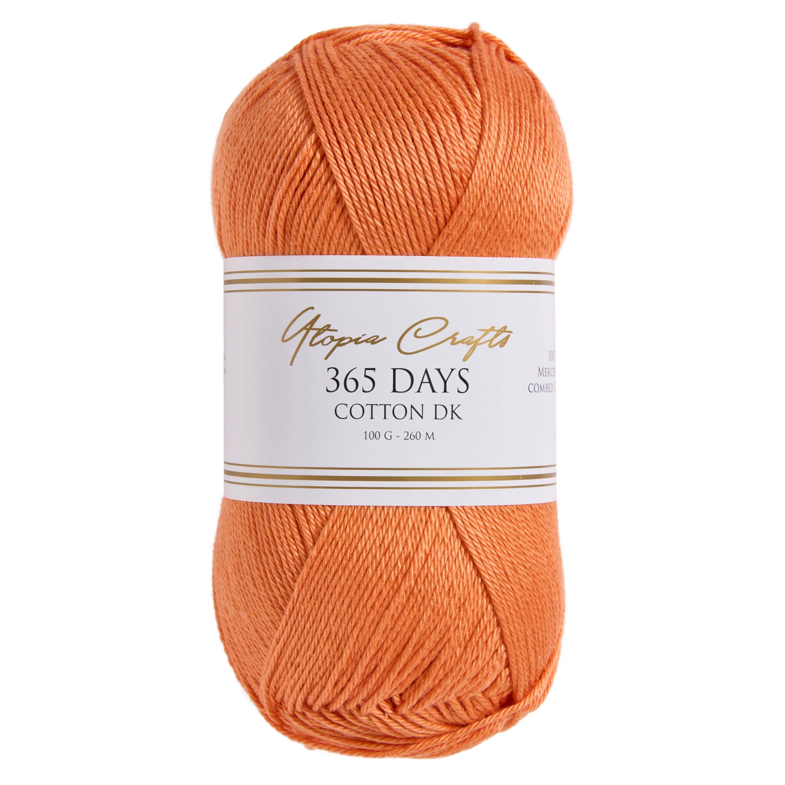 Utopia Crafts 365 Days Mercerised Combed Cotton DK Yarn for Knitting & Crochet 100g (Warm Tangerine) โ image 1