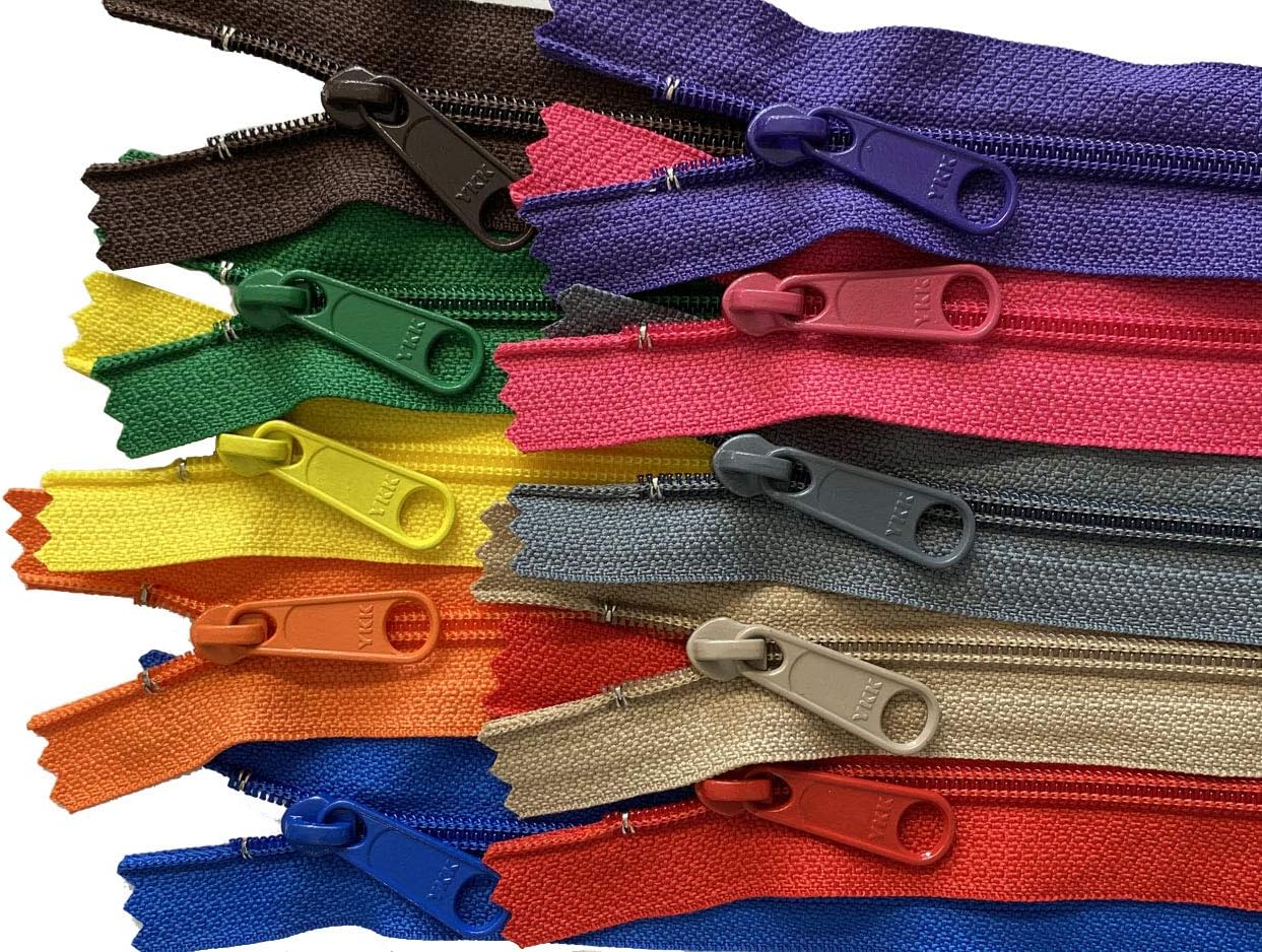 YKK 30 inch #4.5 Handbag Long Pull Zippers - Made in USA- 10 Zippers, Assorted Seasonal Colors