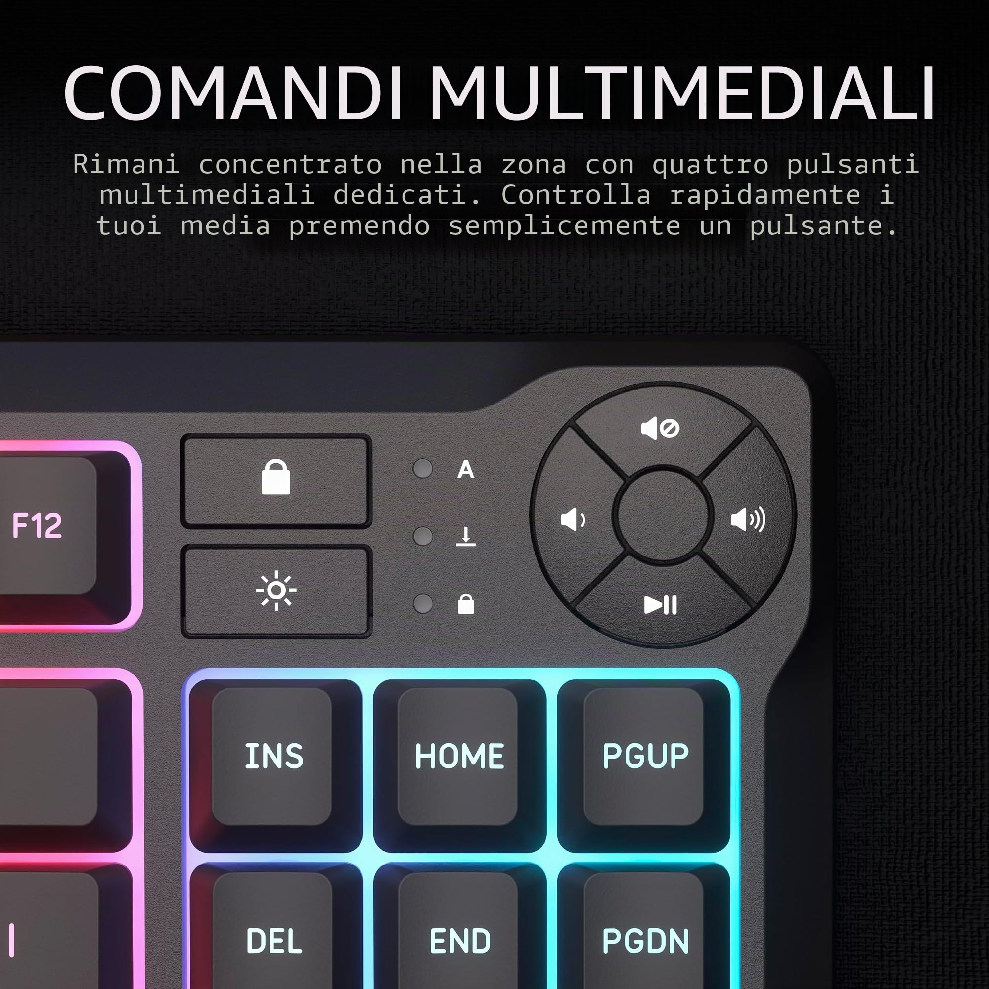 CORSAIR K55 CORE TKL Tastiera Gaming RGB – Tenkeyless, 8 Zone RGB, Tasti silenziosi a membrana, Resistente agli spruzzi, Tasti multimediali, 1000Hz – Layout FR – Nero