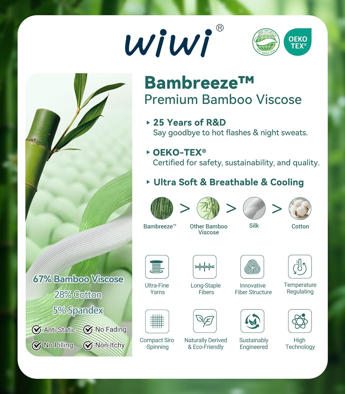 WiWi Nightgowns for Women Super Soft Viscose from Bamboo Long Sleeve Nightshirts Cooling Sleepwear Plus Size Nightshirts S-3X - Image 7