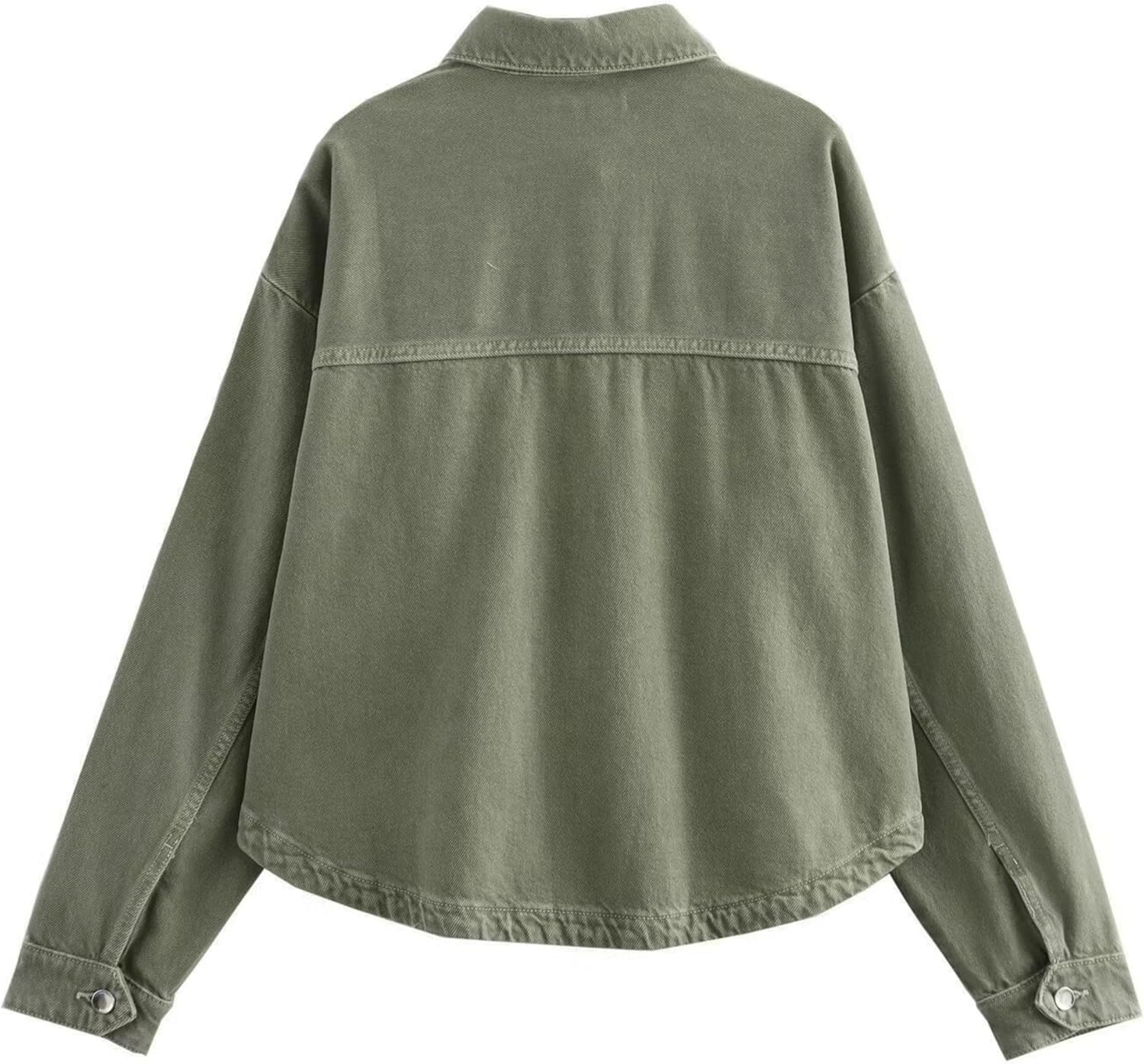 Hixiaohe Jean Jackets for Women Trendy Button Up Denim Shirt Jacket Oversized Long Sleeve Coat Fashion Clothes with Pockets - Image 5