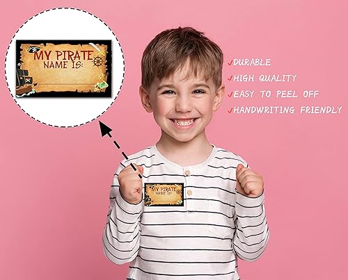 Miniatura 4 de Juego de What Your Pirate Name Game  Juegos de fiesta de cumpleaños pirata vintage para amigos  Actividad familiar de amistad  1 cartel de pie y 30