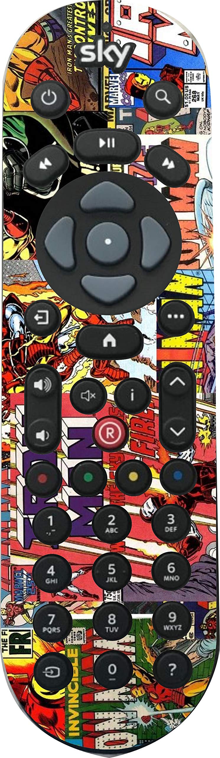 Comics Marvel Superhero Remote Controller Vinyl Skin/Sticker to fit SKY Q Non Touch sq9