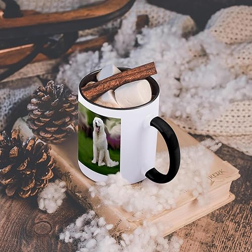 Miniatura 5 de 3dRose (mug_4250_4) Kuvasz - Taza negra de dos tonos, 11 oz