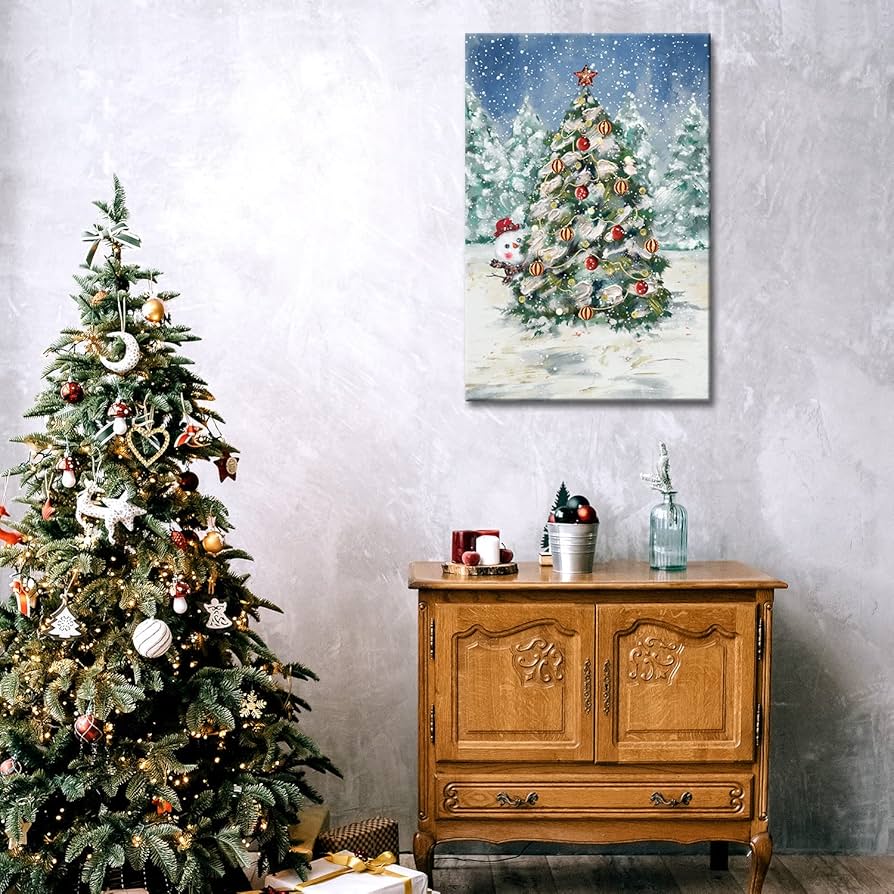 Amazon.com: Christmas Wall art, Chiristmas Tree with Lights