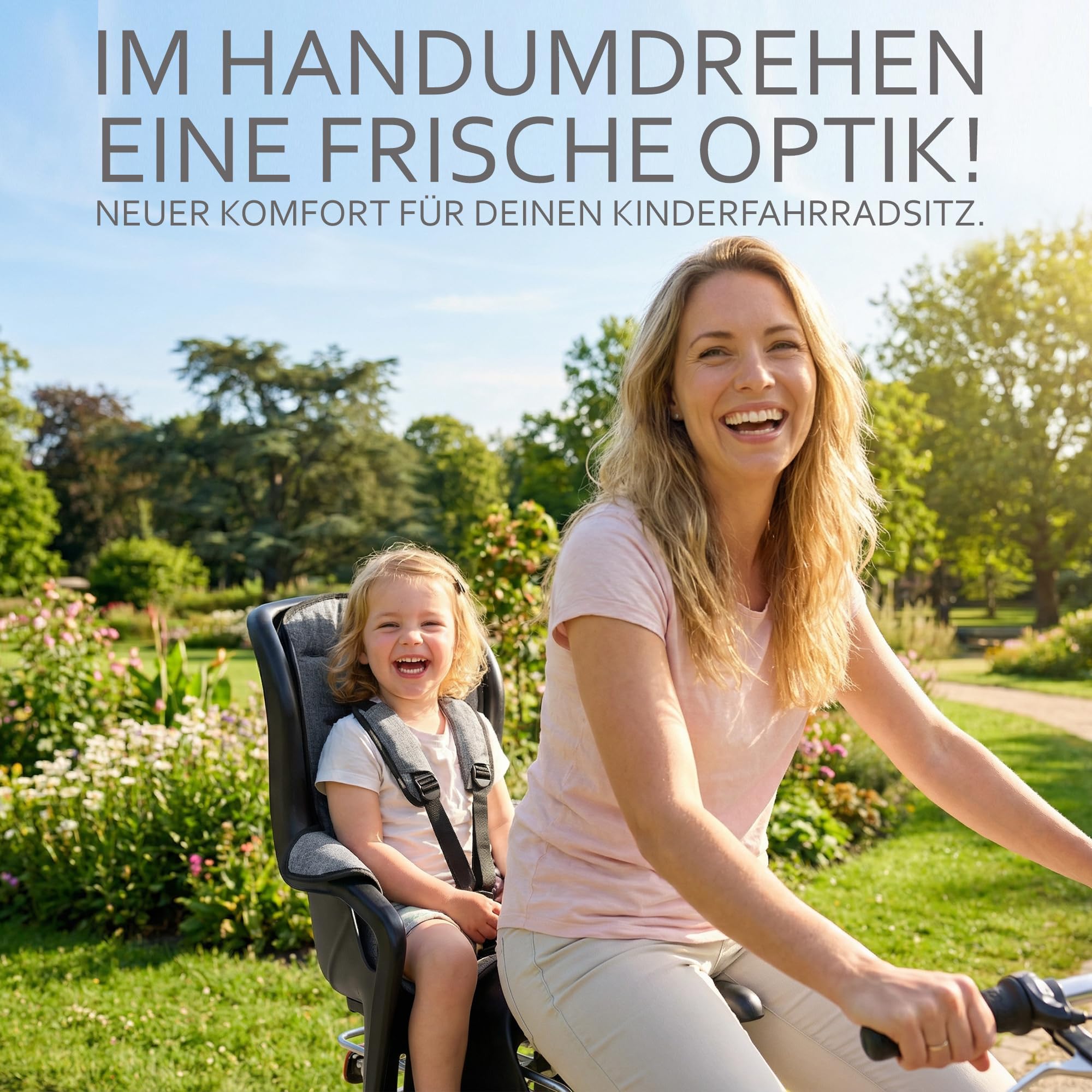 Ersatzbezug kompatibel mit Römer Kinderfahrradsitz – Weiches Ersatzpolster für Fahrradsitz Kinder – Sitzbezug, waschbar bei 30°C – Komfort Polster für Kinder Fahrradsitz MOD 5 (grau meliert)