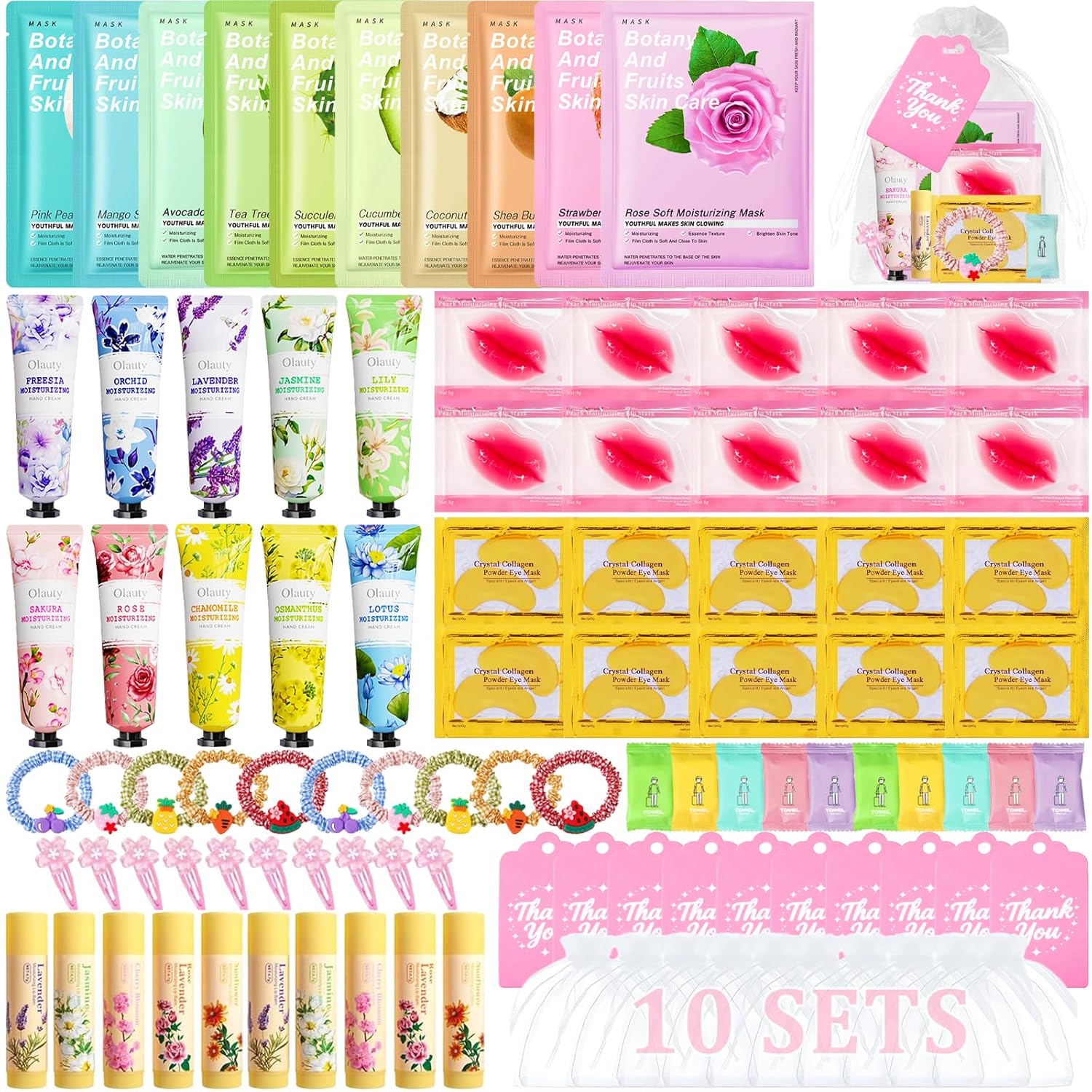 100PCS Spa Party Supplies for Girls 10-12, Bachelorette Spa Party Favors Gifts for Teens Girls 8-12, Face Masks Skincare,Hand Cream,Lip Balm,Eye Patches,Lip Mask, Spa Birthday Sleepover Party Supplies