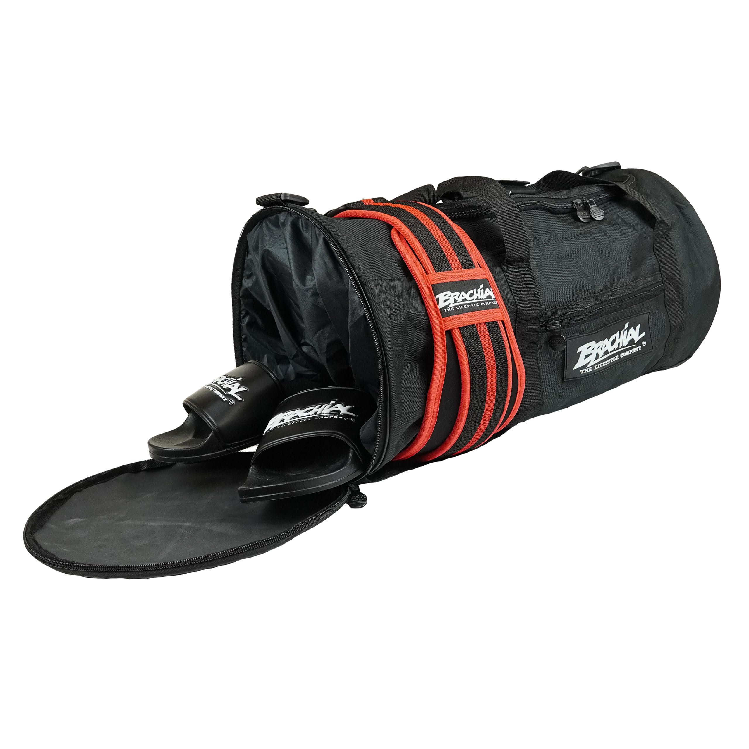 Brachial Premium Herren Sporttasche Travel Schwarz Wasserabweisend mit Schuhfach - Reisetasche Dufflebag Fitnessstudio