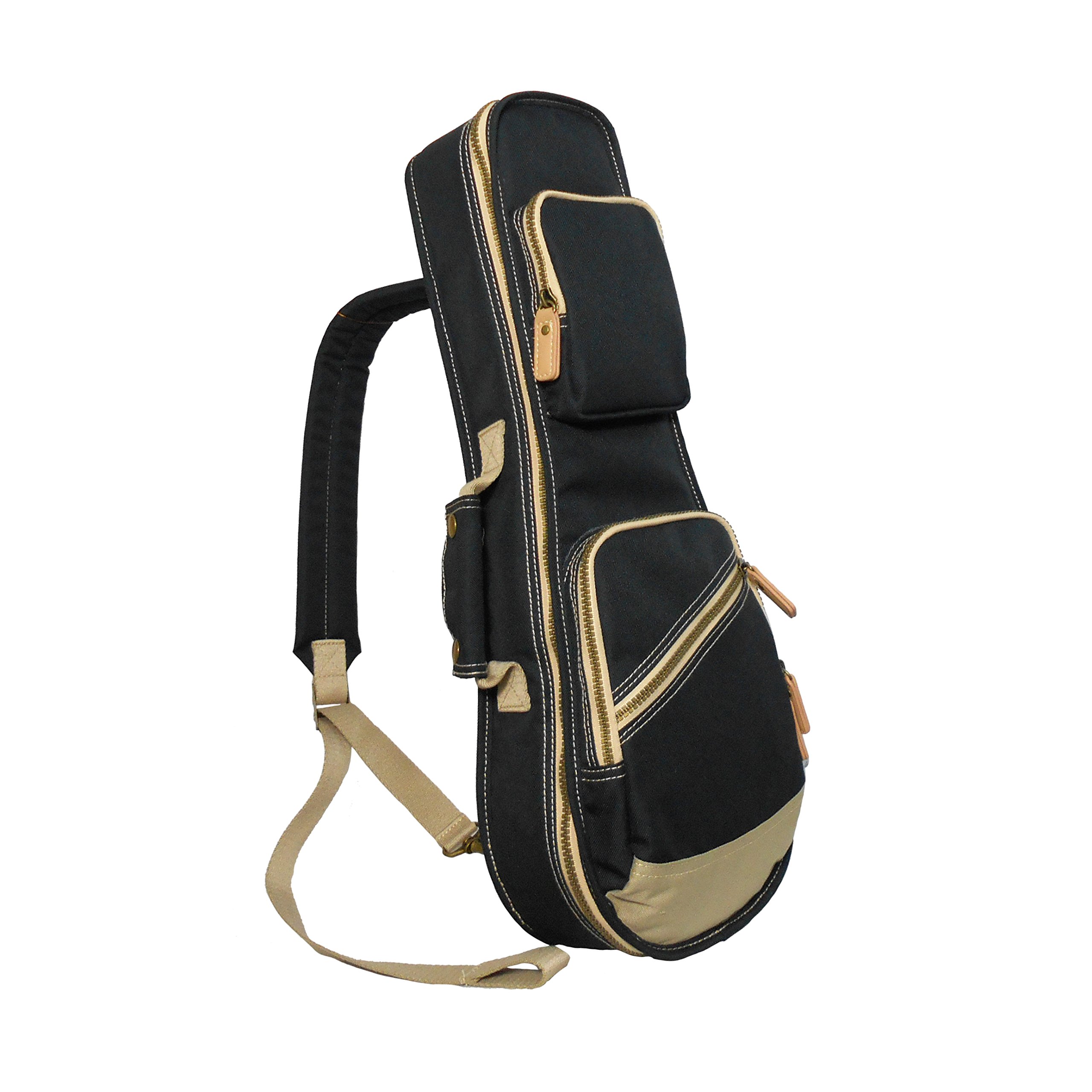 Baggex Store21" Soprano Ukulele Gig Bag Custom Fit Stylish Polyester String Instrument Case Sling Shoulder Bacpack (Black)