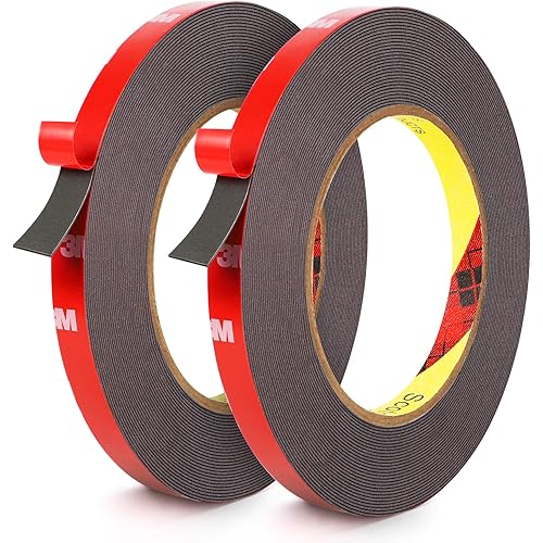 Double Sided Tape 2 Pack, 33FT x 0.4IN Heavy Duty Mounting Tape, Two Sided Acrylic Foam Tape, 2 Sided Strong Adhesive Tape Made of 3M VHB for Home Office Car Automotive Decor