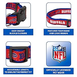 Pets First NFL Buffalo Bills Licensed PET COLLAR, Extra Large - Heavy-Duty, Strong, and Durable Dog Collar. Available in 31 Football Teams and 4 Sizes