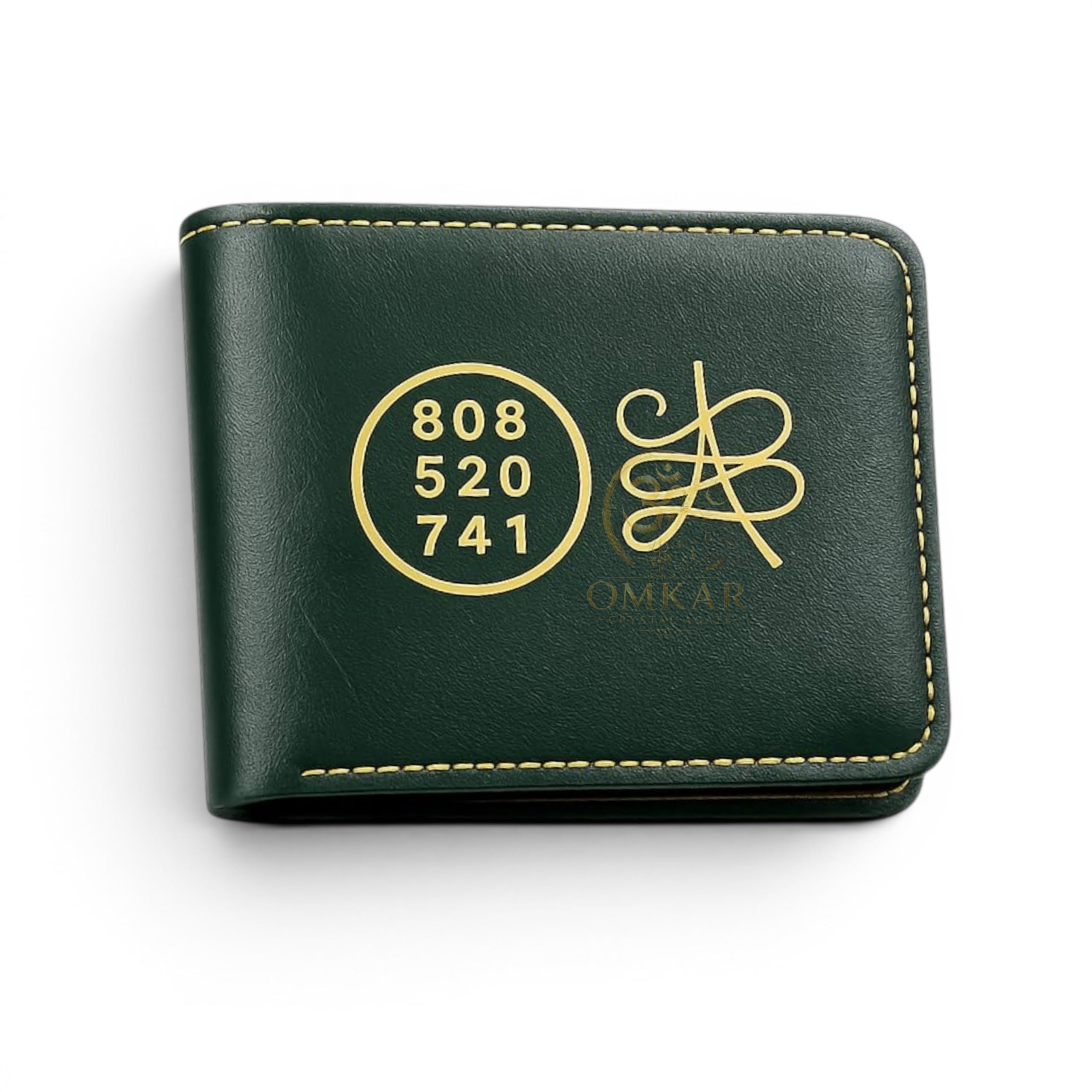 Green Lucky Wallet for Men | Faux Leather Bifold Card Holder | 10x8x6 cm-image-38