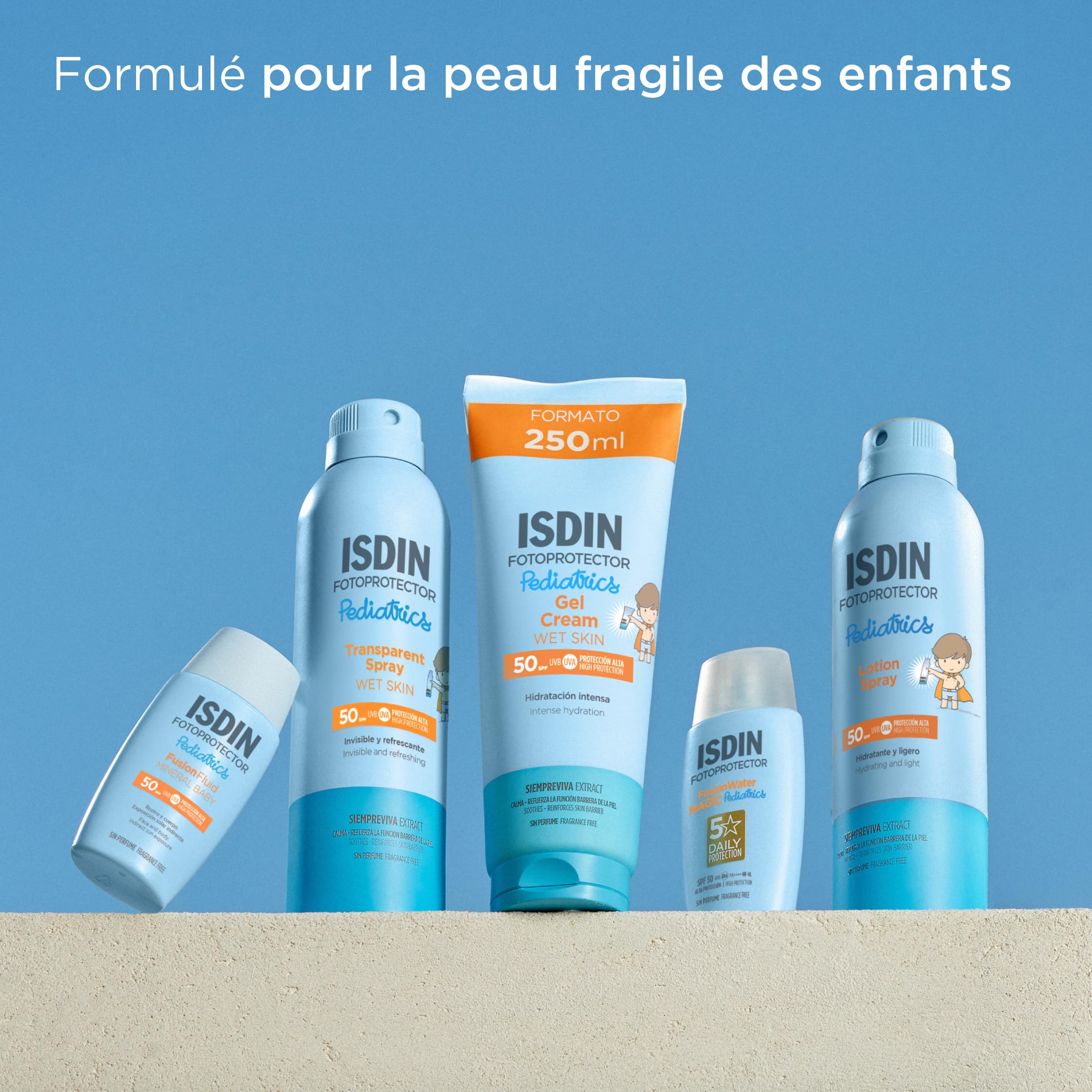 ISDIN Pediatrics Fusion Fluid Mineral Baby SPF 50 (50ml) | Crème Solaire Fluide aux Filtres Minéraux Spécialement Formulé pour la Peau Fragile des Bébés