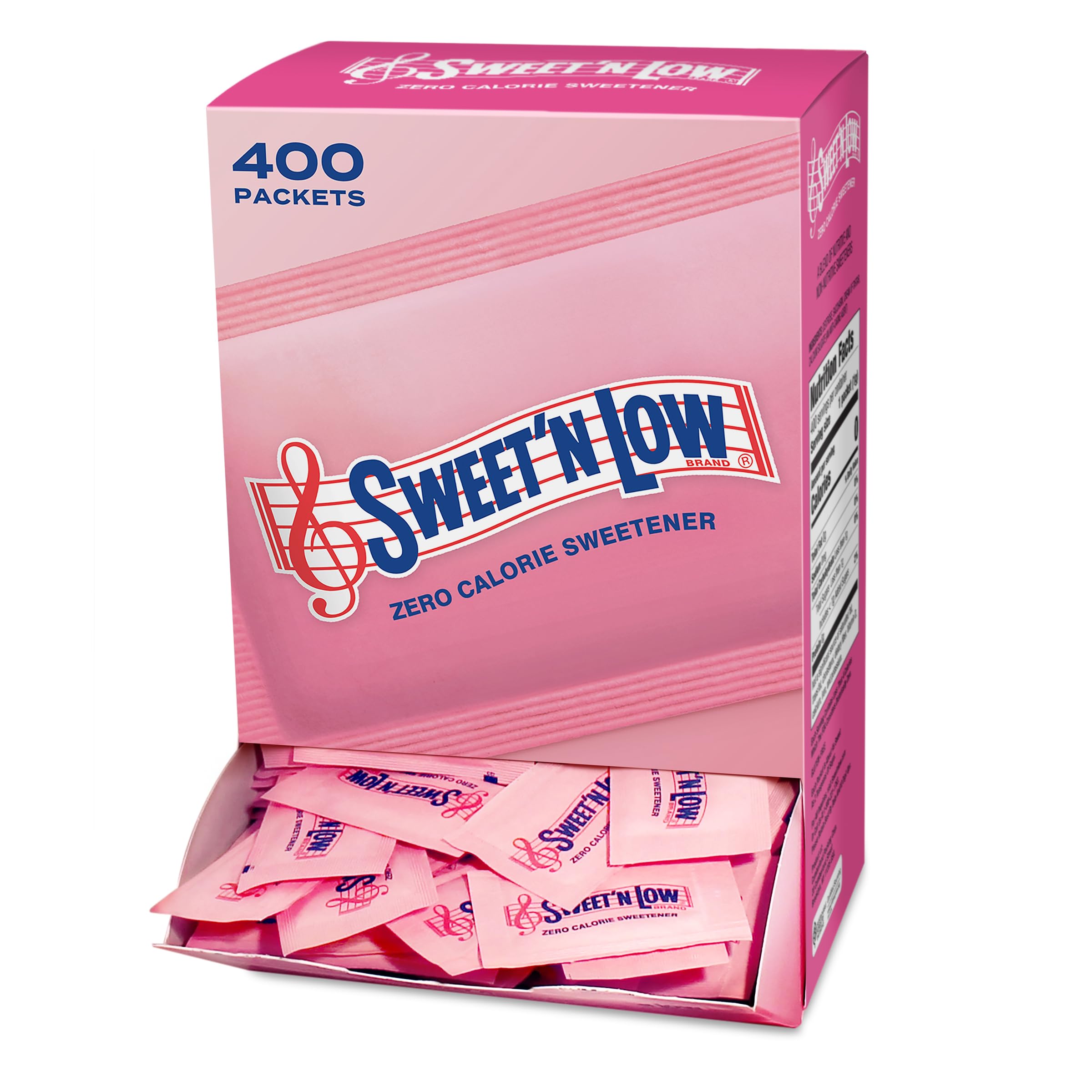 Sweet'N Low, Zero Calorie Sweetener Packets, 400 Ct | Kosher & Gluten Free, Low Glycemic Index, Individual Tea and Coffee Sweetener Packets