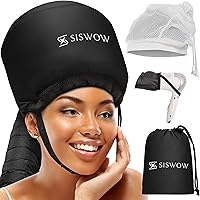 SISWOW Net Plopping Cap & Hair Dryer Bonnet Diffuser for Curly Hair - Fast Frizz-Free Drying, Deep Conditioning, Portable Adjustable Fit