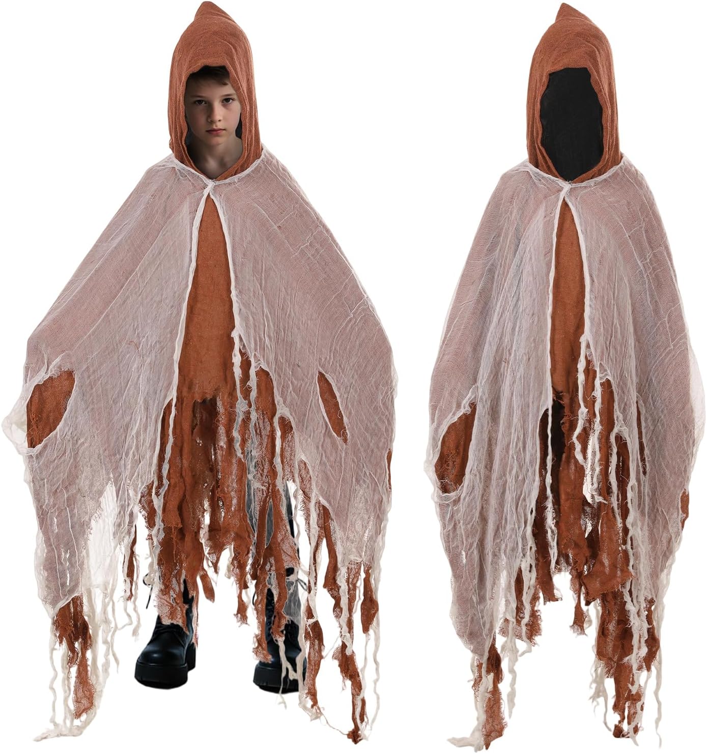 Kids Gothic Capes with Hood, Boys Girls Hooded Halloween Cloak, Fancy Cosplay Party Dress Up