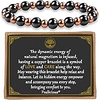 Pealicious Copper Magnetic Bracelet for Women: 3800 Gauss Magnets, Stretchy Hematite Beads, Dainty Birthday Gift Jewelry