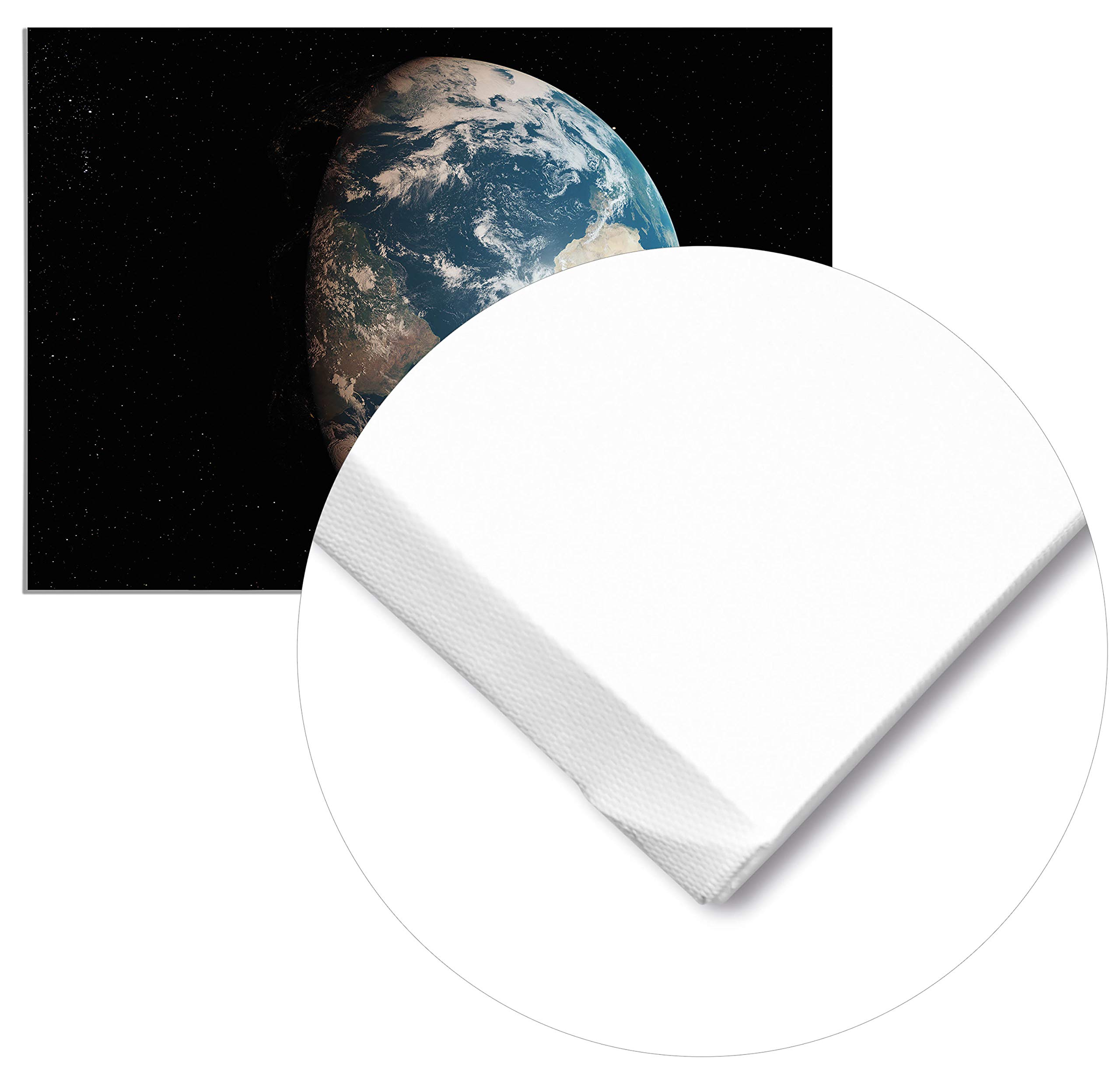 Panorama Lienzo Tierra Desde el Espacio 100x70cm - Bastidor Incluido - Cuadros Decorativos para Salón - Decoración Moderna