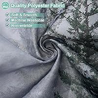 Vista 4 de ORTIGIA Cortina de ducha de 78 pulgadas de bosque neblinoso verde oscuro para baño, juego de cortina de ducha de naturaleza y bosque con ganchos