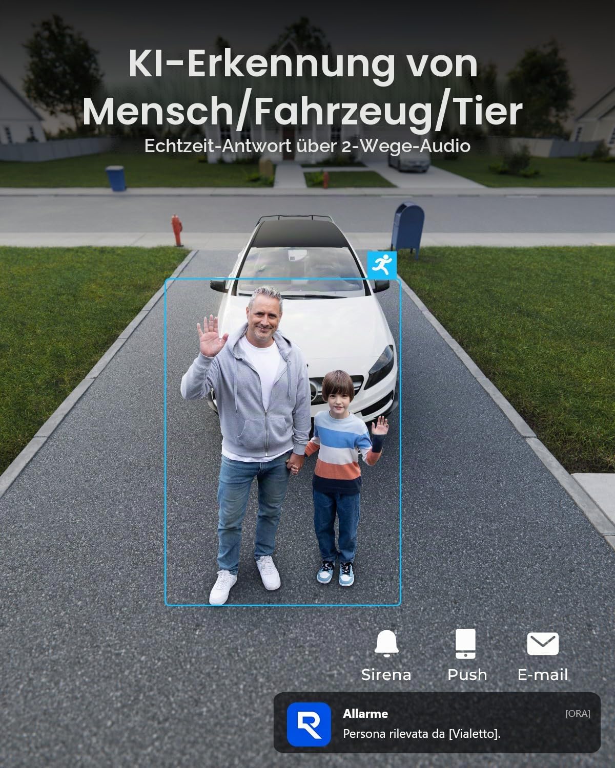 Reolink 16MP UHD Dual-Objektiv PoE Überwachungskamera außen mit 180° Panoramaansicht, Bewegungsspur, Farb-Nachtsicht, Smart Erkennung, 2-Wege-Audio, 24/7 Aufzeichnung, Duo 3 PoE*2 mit RLN8-410