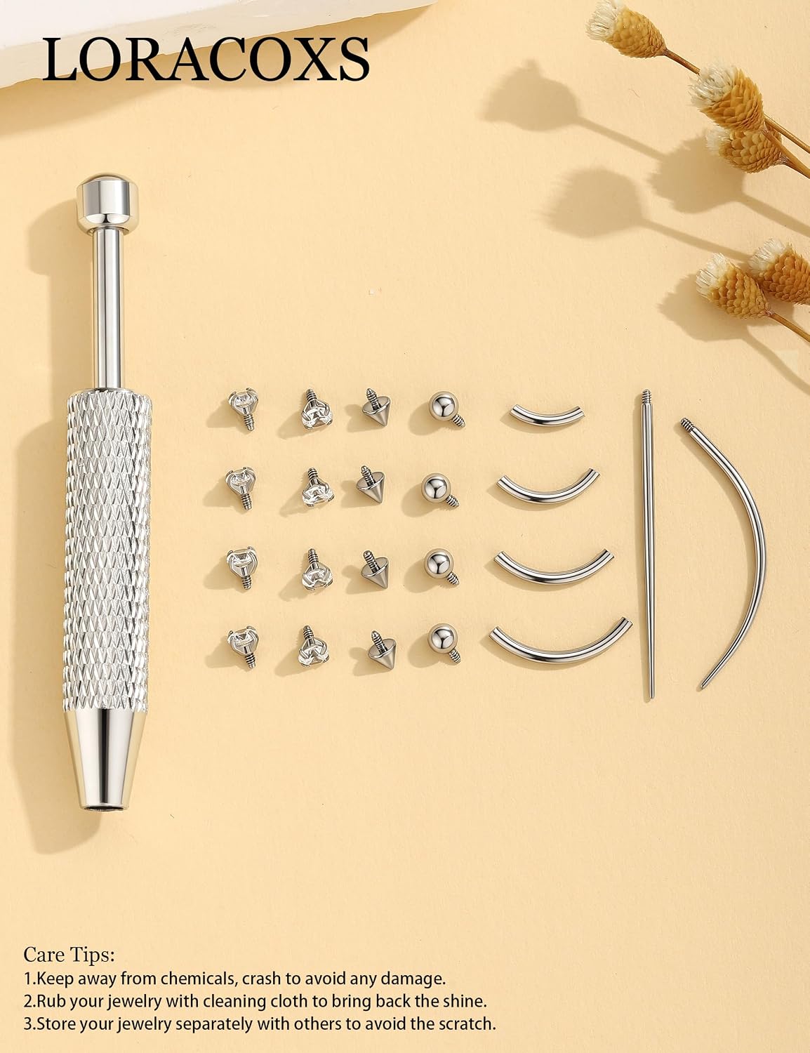 Eyebrow Piercing Jewelry, 16G Vertical Labret Lip Jewelry