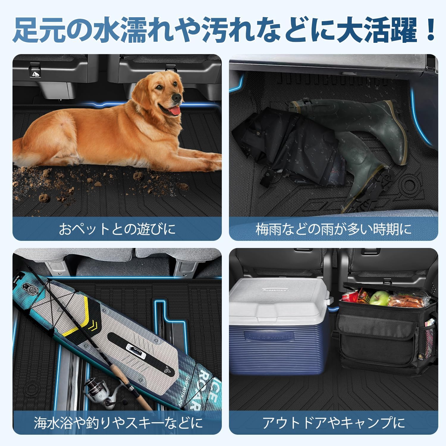 Honda Новый коврик для пола серии Step Wagon RP, второй коврик и коврик для багажника STEP WNG RP6 RP7 RP8 Автомобильный коврик в полном комплекте Новый поддон для багажа Step Wagon Нескользящий коврик для груза 3D трехмерный материал TPE, устойчивый к загрязнениям, водонепроницаемый дизайн для моделей автомобилей Простая установка (только для бензиновых автомобилей), фото 6
