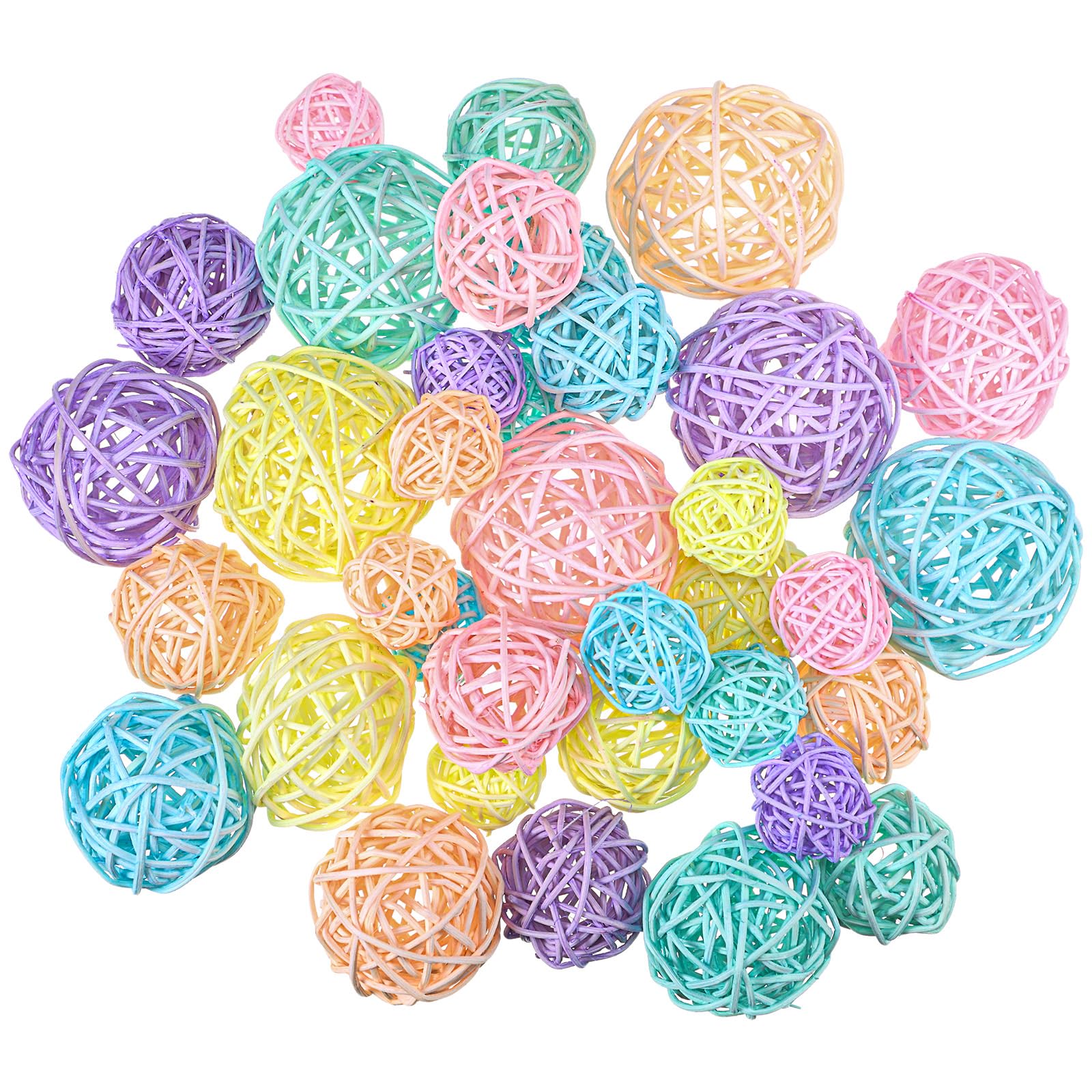 Boules en rotin Patelai lot de 72 orbes décoratives en 4 tailles macaron pour vase
