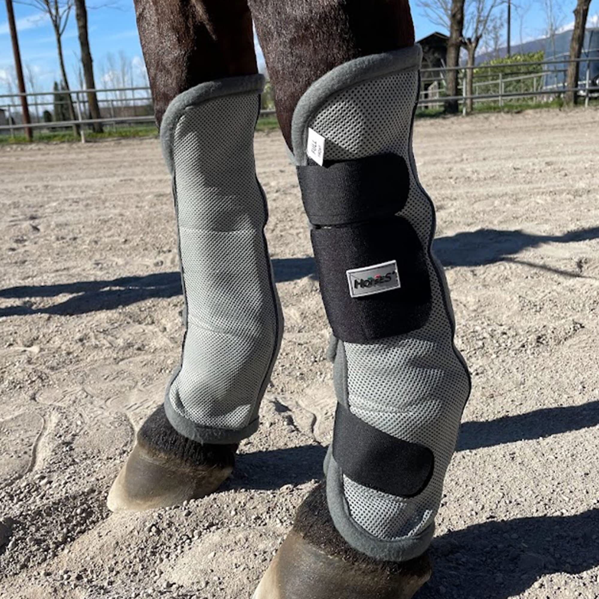 Stichiere - Juego de protectores de equitación para caballo, suave y resistente, máxima protección contra el tráfico y las grietas