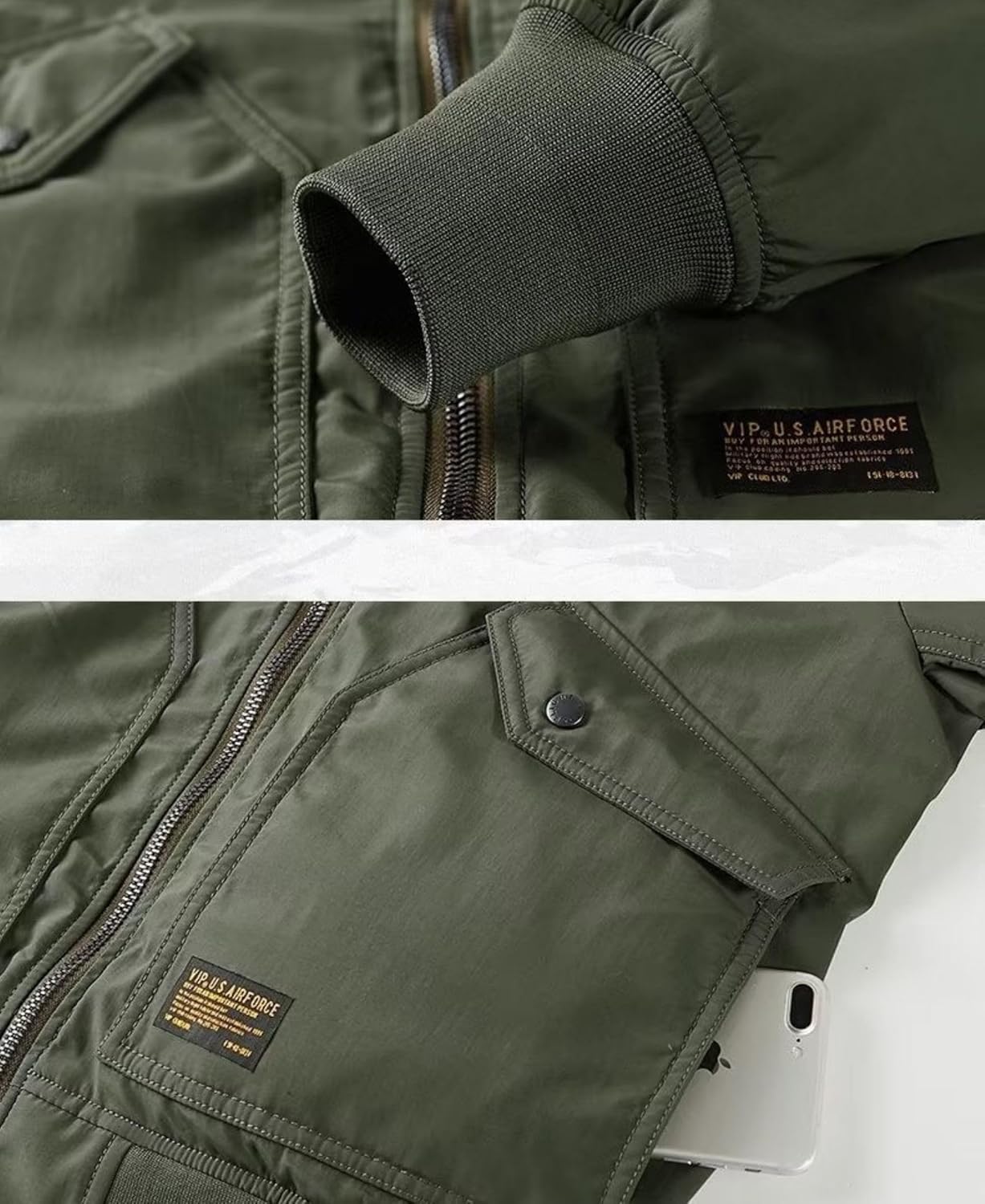 BAIMORE Men's Autumn and Winter American Retro Air Force Style MA-1 Bomber Jacket Lightweight Military with Pockets