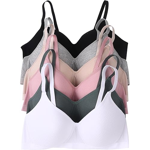Viola's Secret 6 Pack of Color Print T-Shirt Bras B Cup C Cup and D Cup