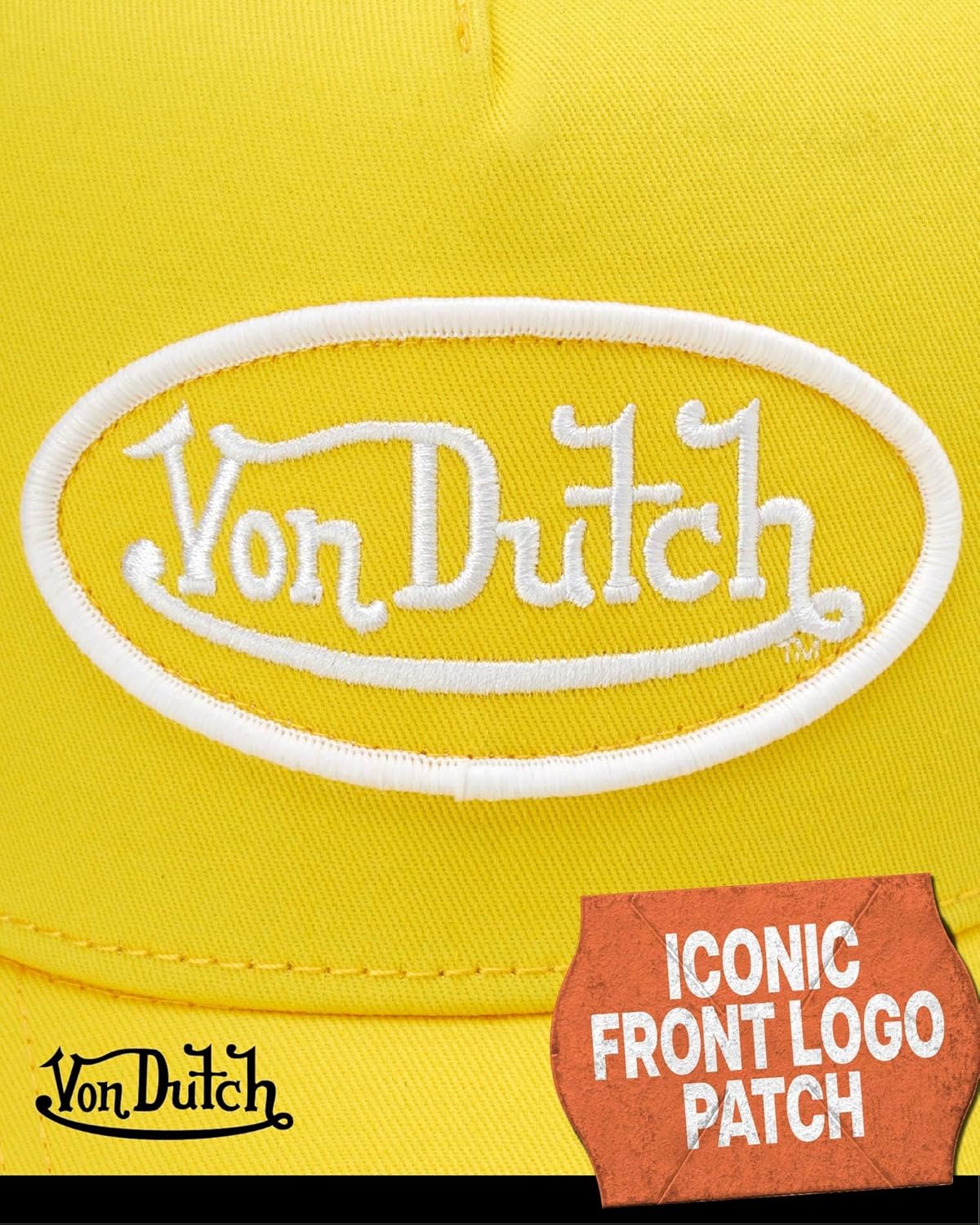 Von Dutch Unisex Trucker Hat - Retro Classic Solid Color Mesh Back Snapback Baseball Cap for Men & Women.
